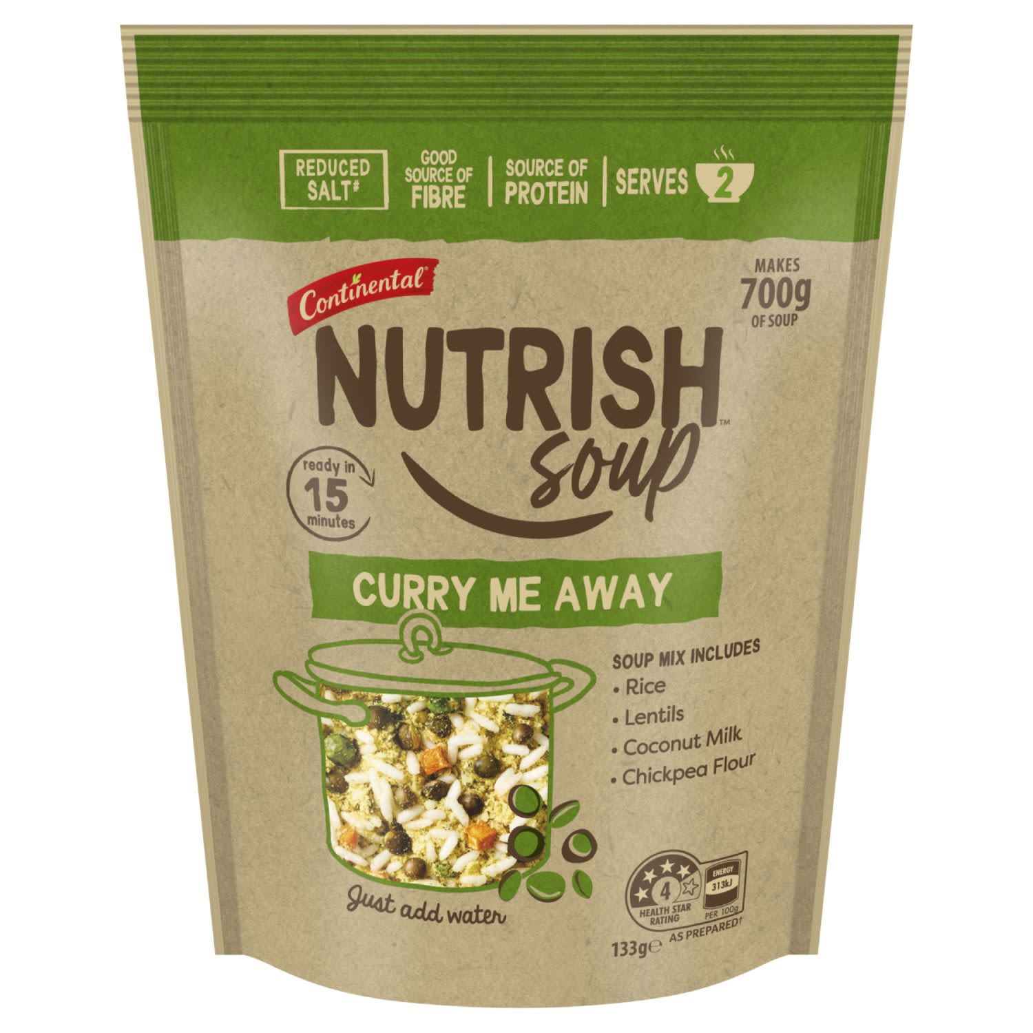 Continental Nutrish Soup Curry Me Away, 133 Gram