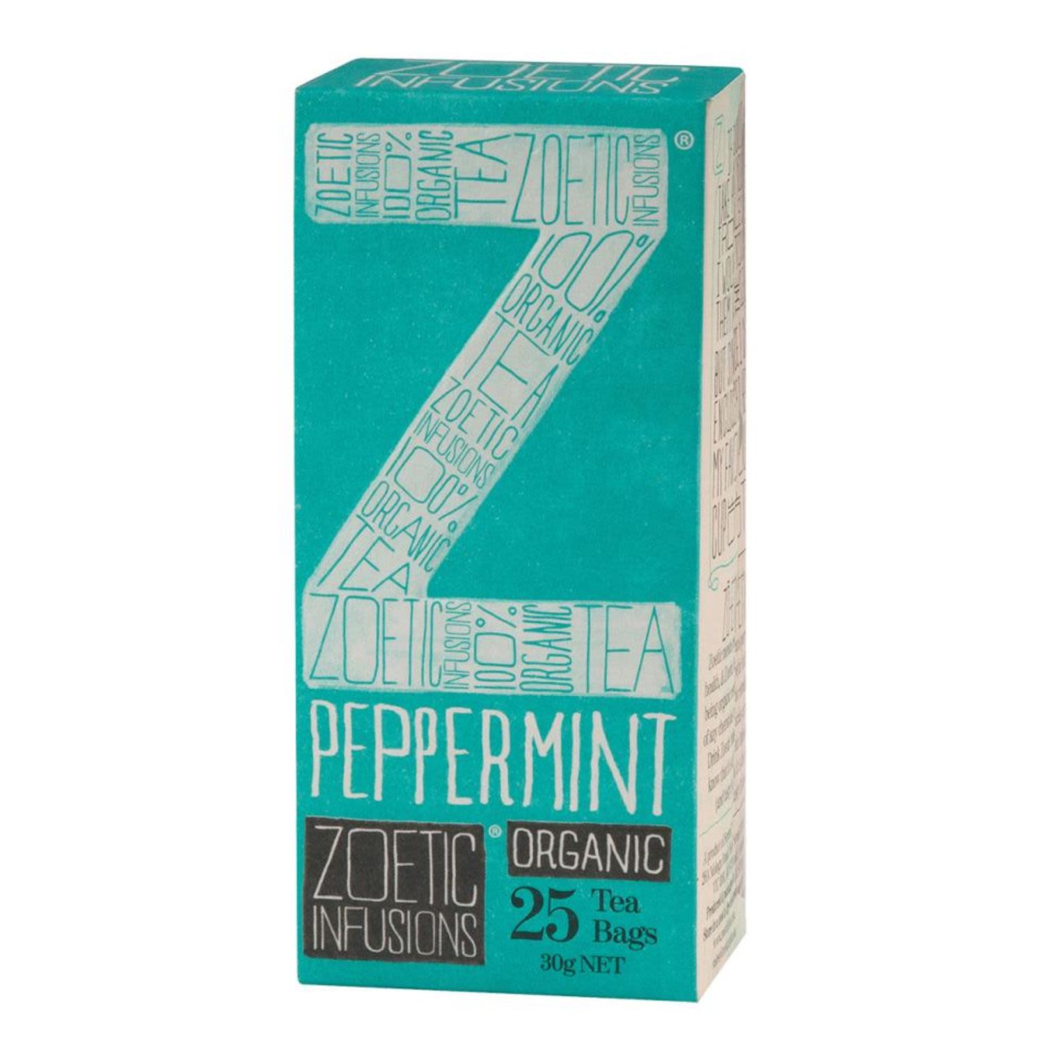 Zoetic Infusions Organic Peppermint Tea Bags