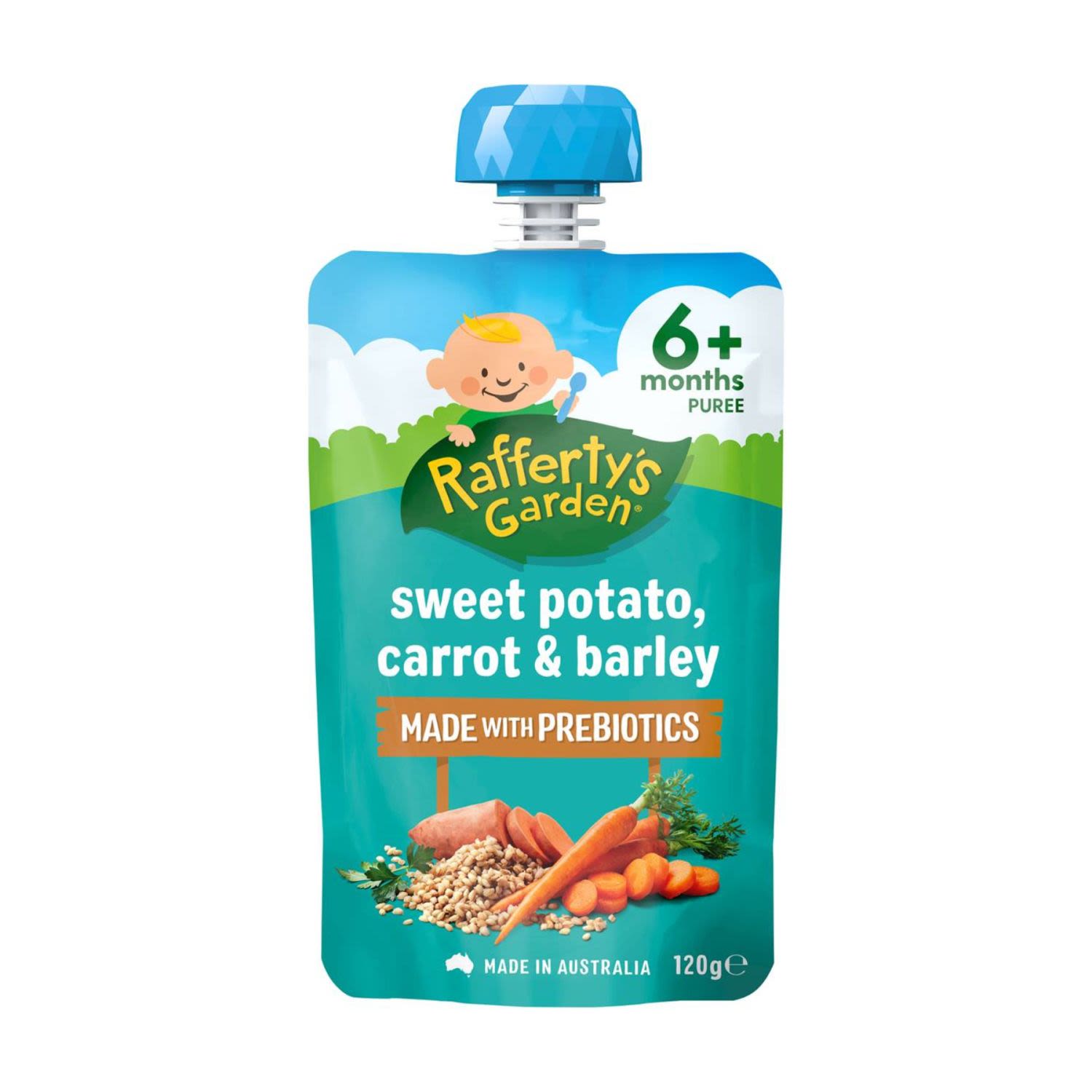 Rafferty's Garden Baby Food Sweet Potato, Carrot & Barley 6+ Months, 120 Gram