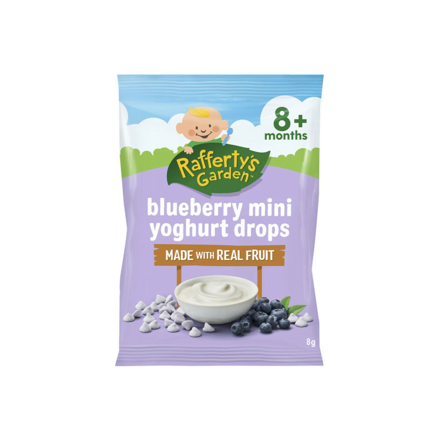 Rafferty's Garden Blueberry Mini Yoghurt Drops 8+ Months, 8 Gram