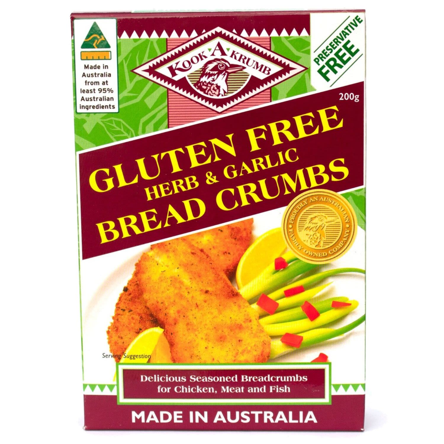 Kook A Krumb Bread Crumbs Gluten Free Herb & Garlic