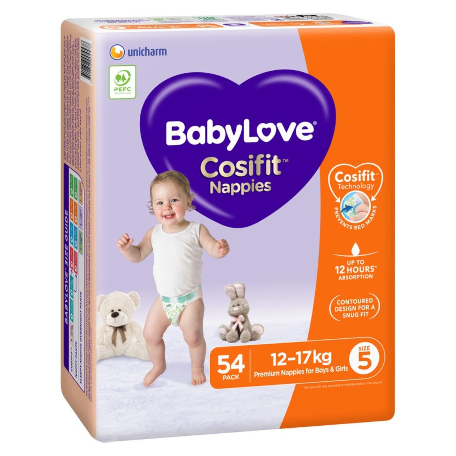 BabyLove Jumbo Cosifit Nappies Size 5, 54 Each
