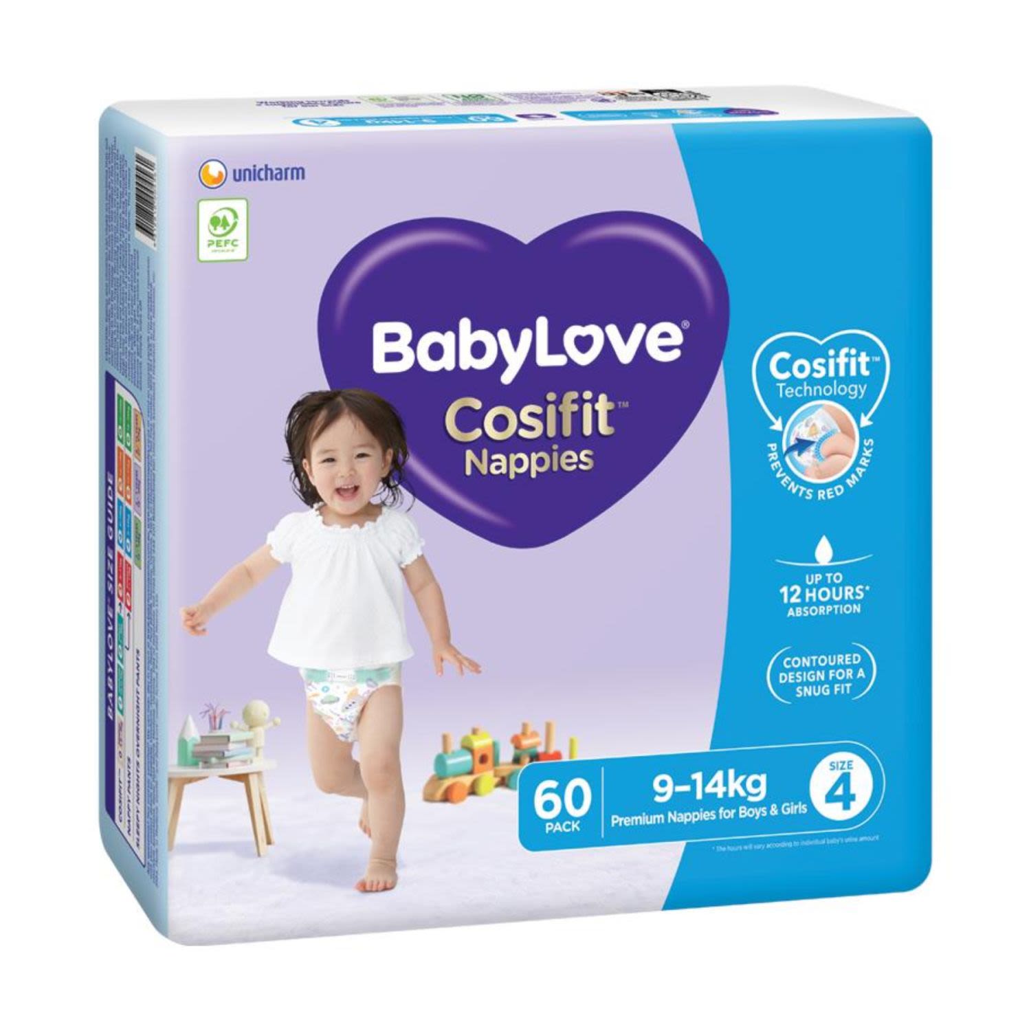 BabyLove Cosifit Jumbo Nappies Toddler Size 4, 60 Each