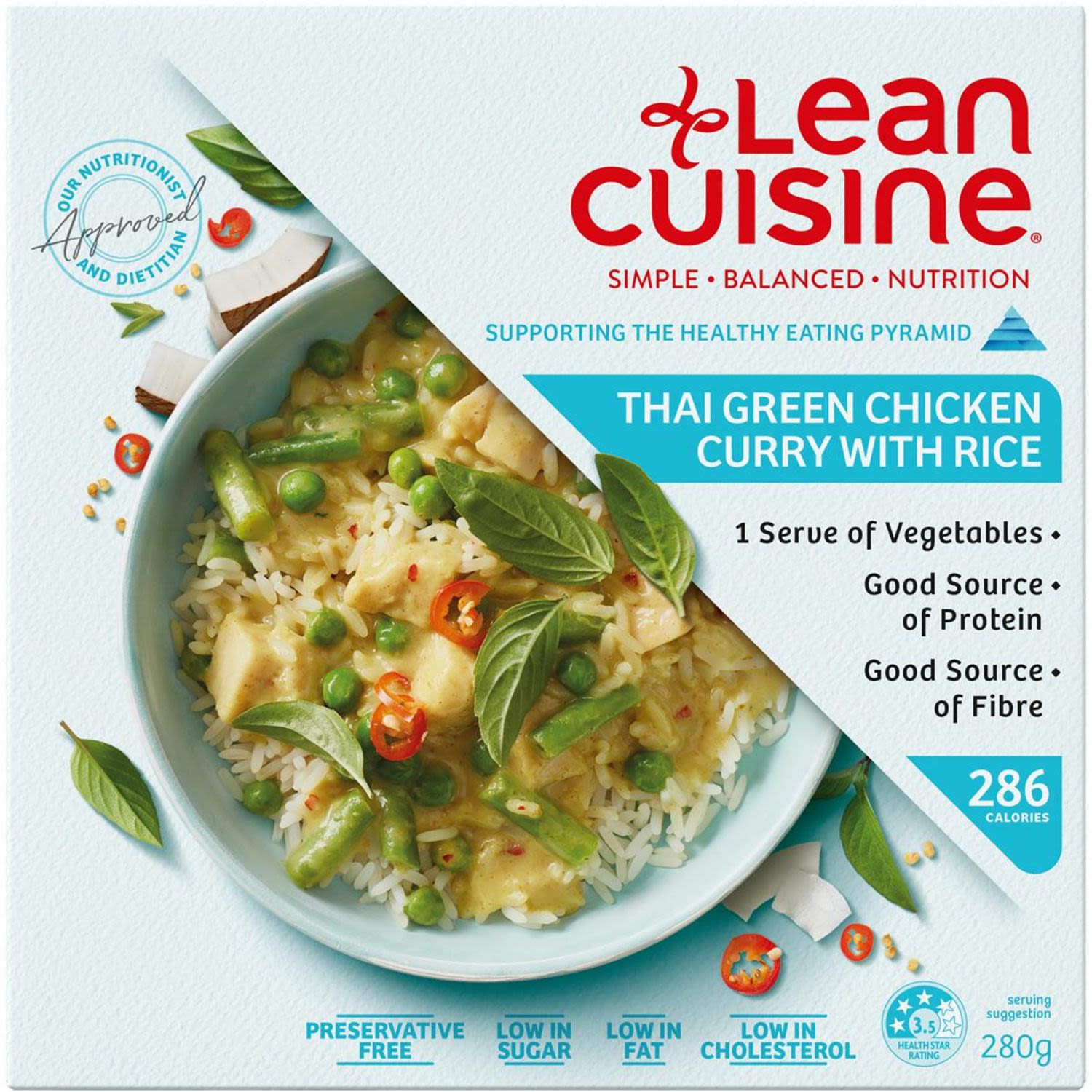 Lean Cuisine Thai Green Chicken Curry With Rice, 280 Gram