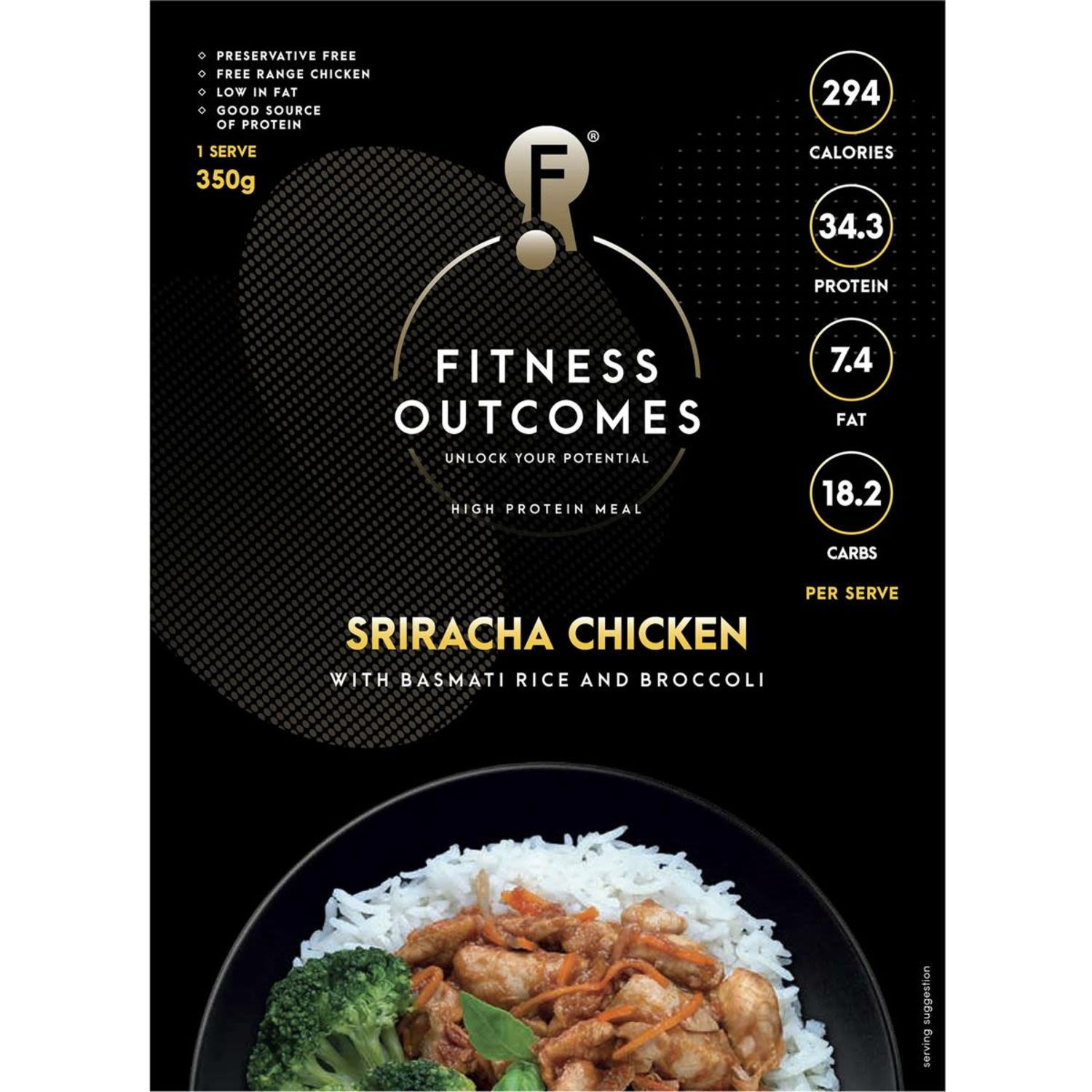 Fitness Outcomes Sriracha Chicken, 350 Gram