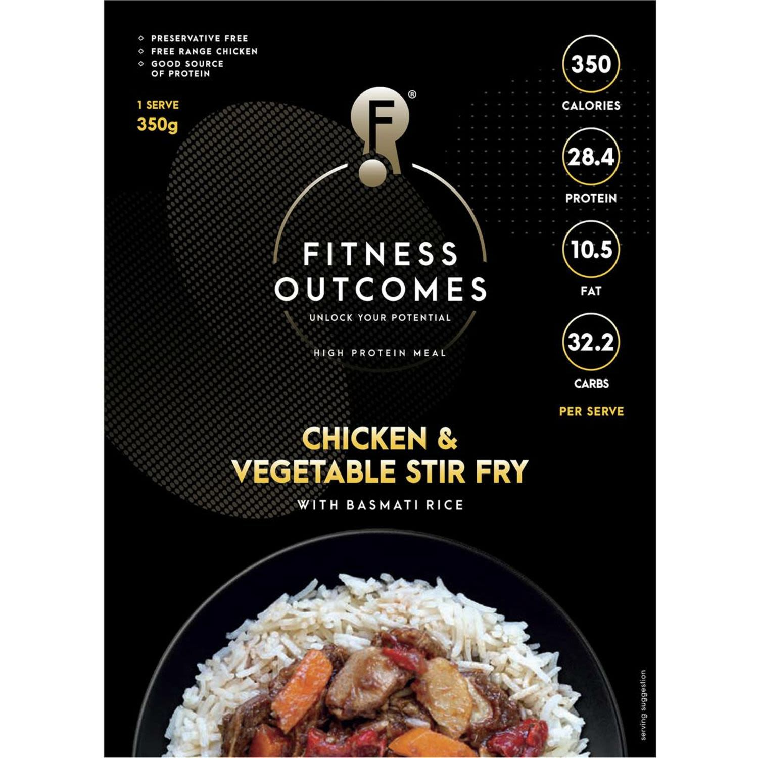 Fitness Outcomes Cashew Chicken & Vegetable Stir Fry, 350 Gram
