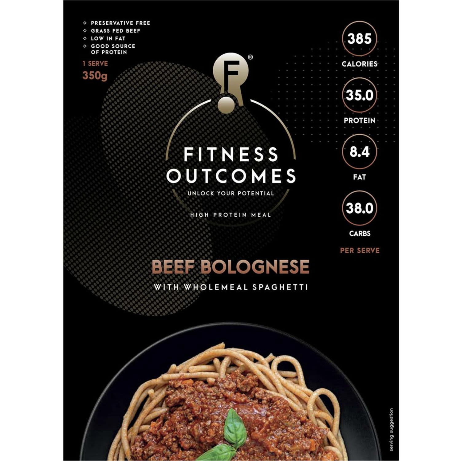 Fitness Outcomes Beef Bolognese, 350 Gram