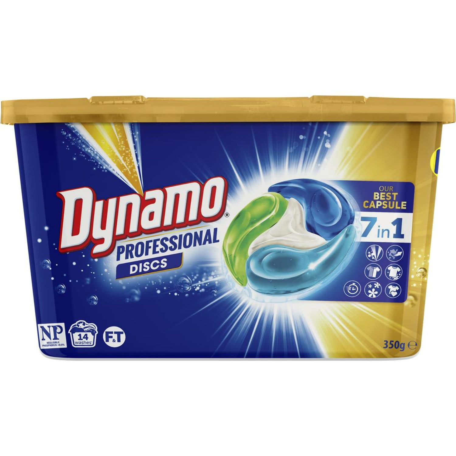 Dynamo Professional 7 in 1 Laundry Detergent Capsules , 14 Each
