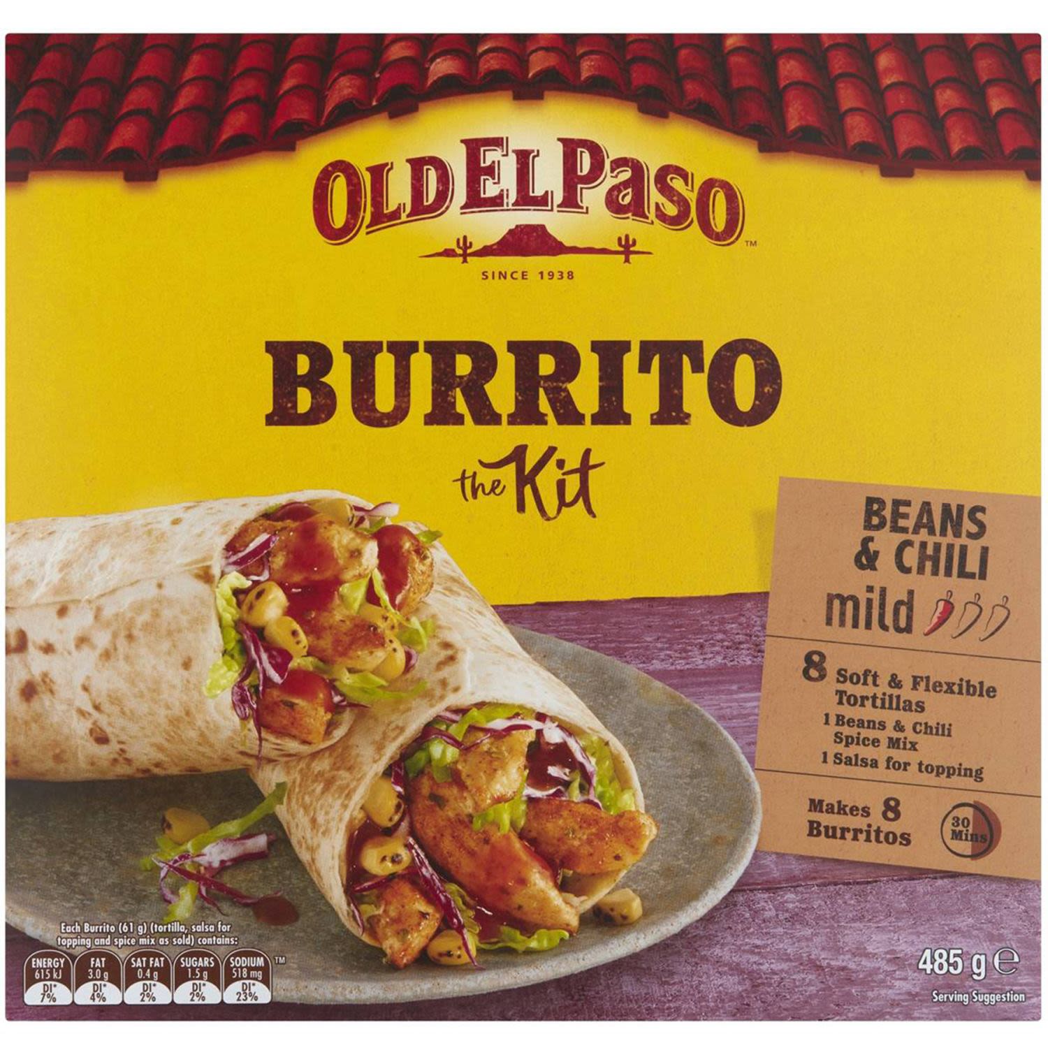 Old El Paso Burrito Dinner Kit, 485 Gram