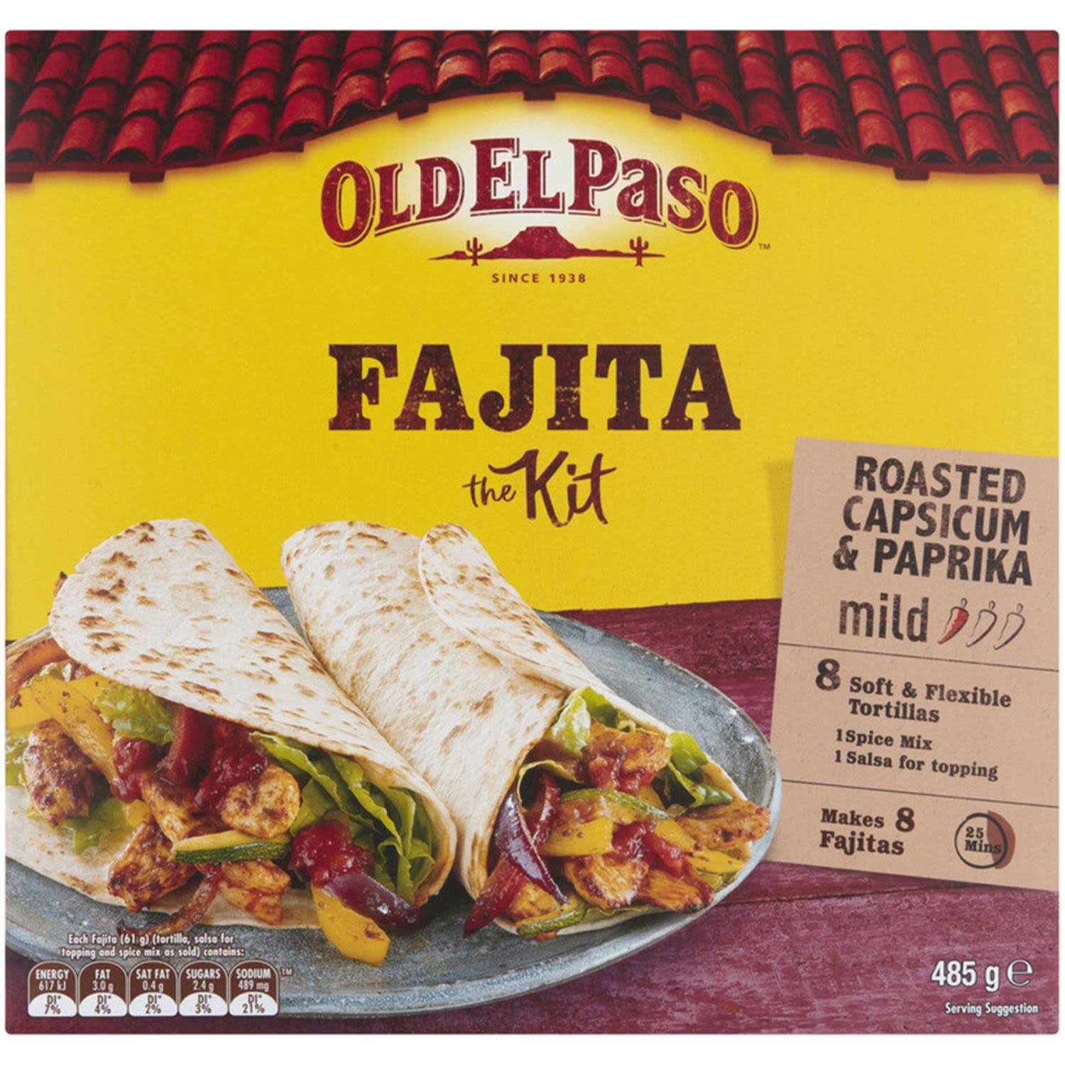Old El Paso Fajita Kit Mild, 485 Gram