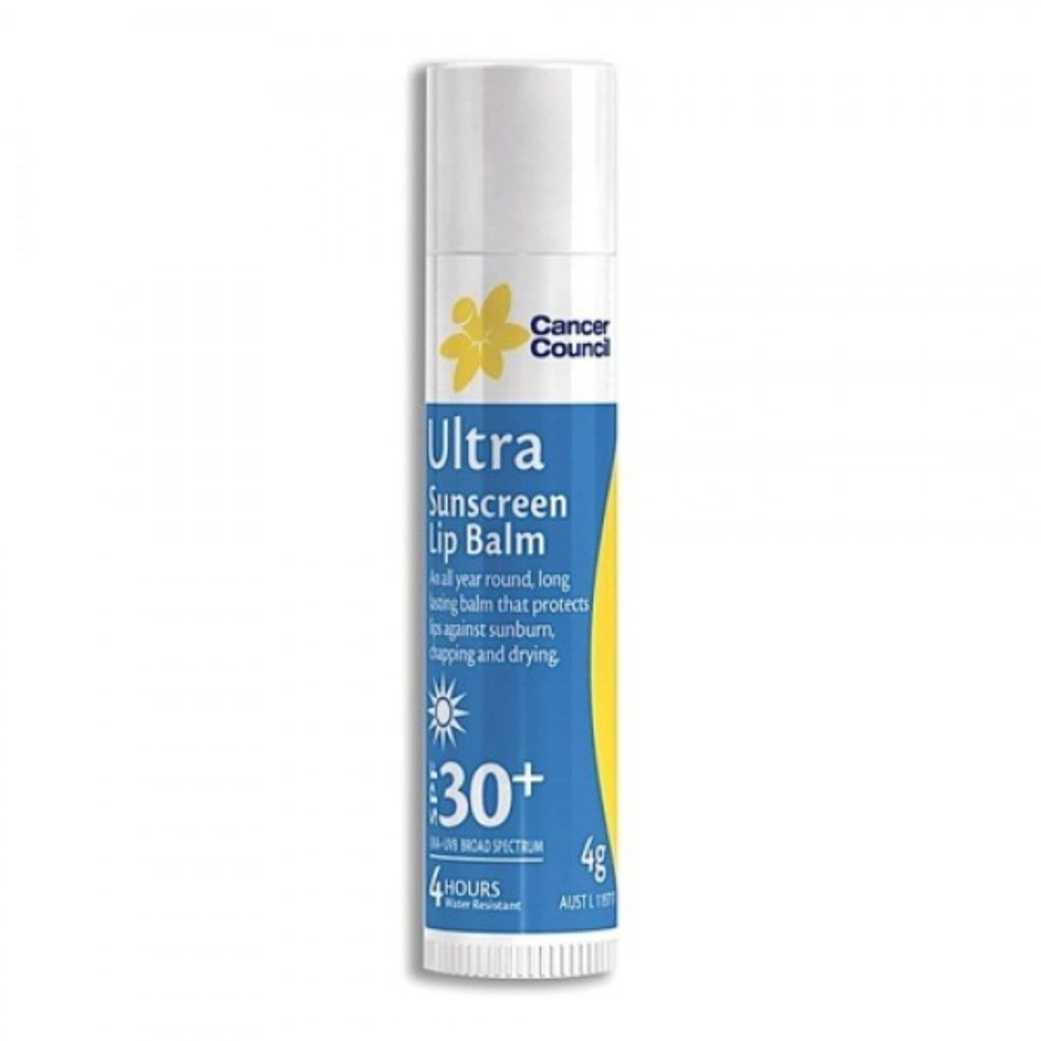 Cancer Council Ultra Sunscreen Lip Balm SPF30+, 4 Gram