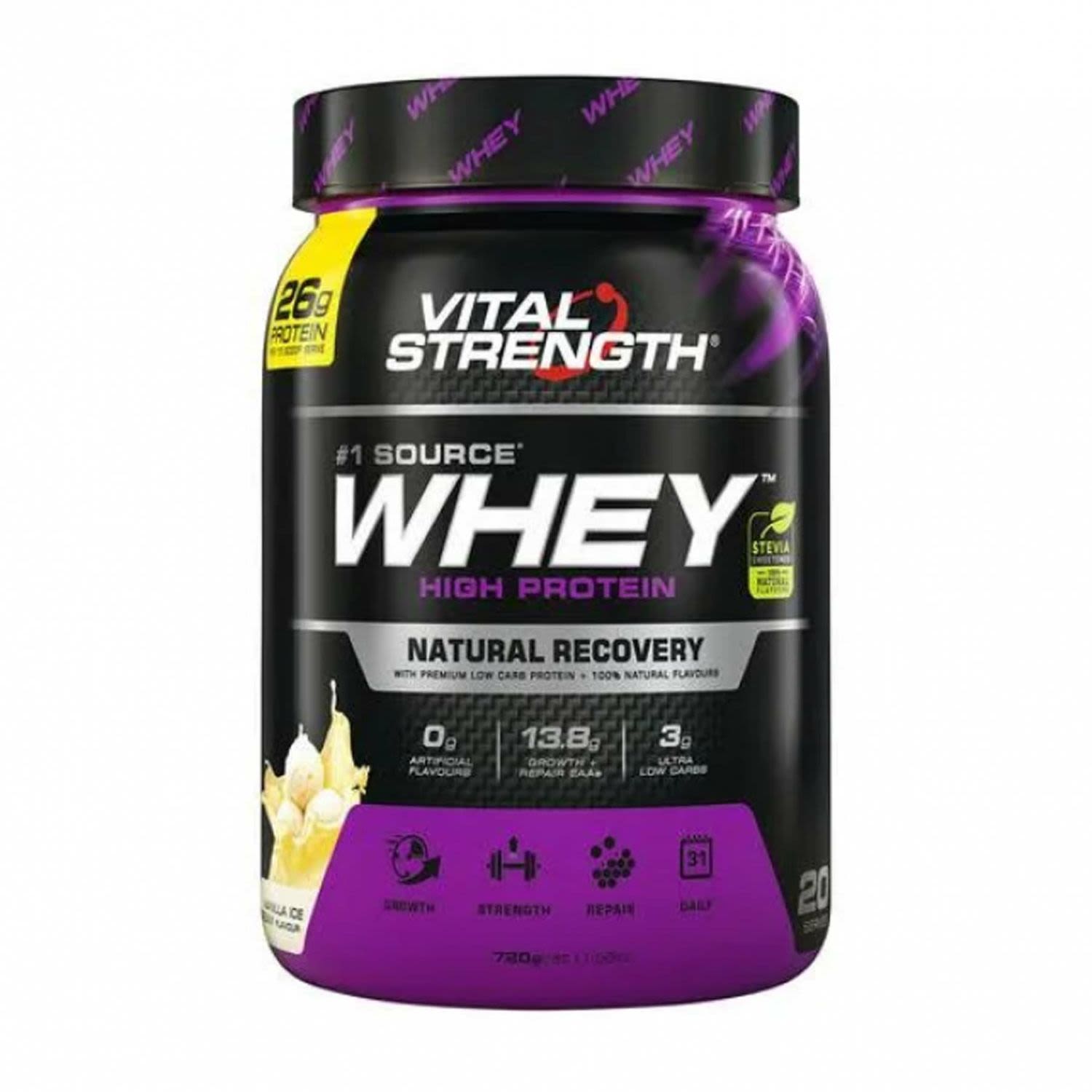 Vital Strength Whey Low Carb High Protein Vanilla, 720 Gram