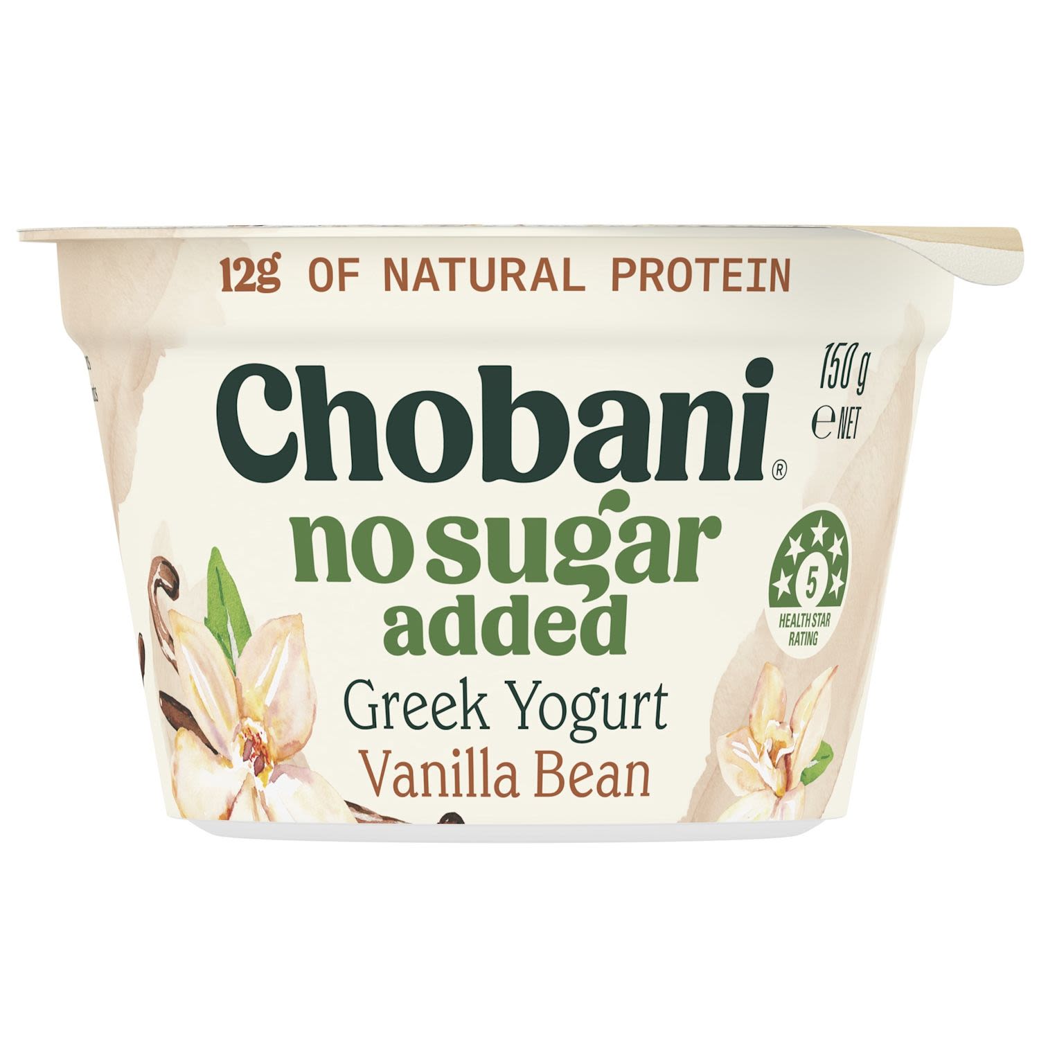 Chobani No Sugar Added Greek Yoghurt Vanilla Bean