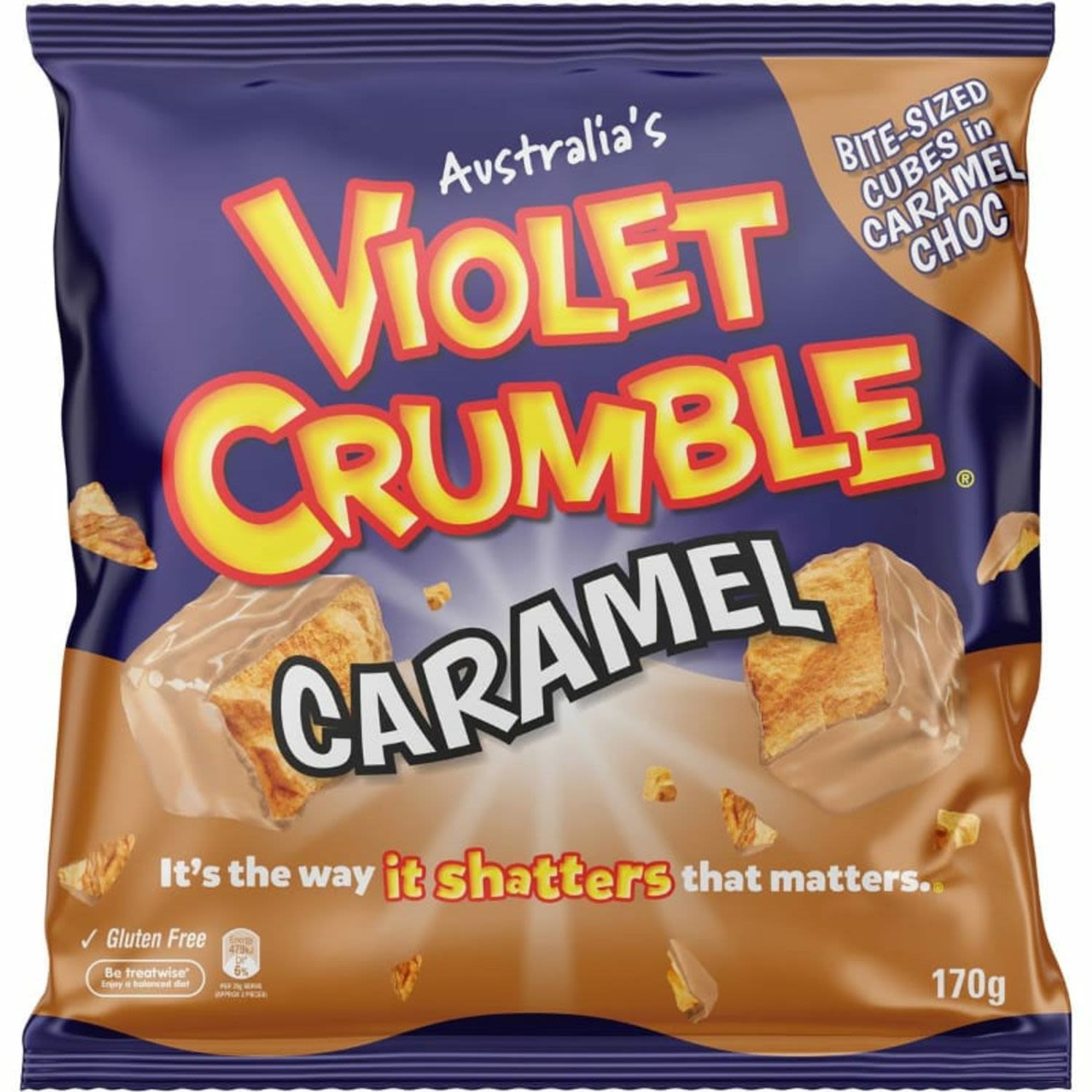 Violet Crumble Honeycomb Caramel, 170 Gram