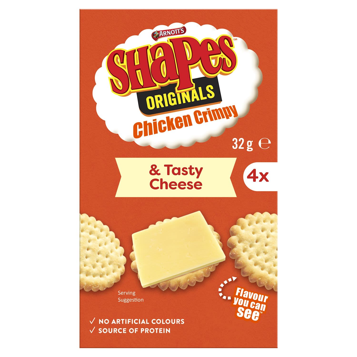 Arnott's Chicken Crimpy & Tasty Cheese Shapes