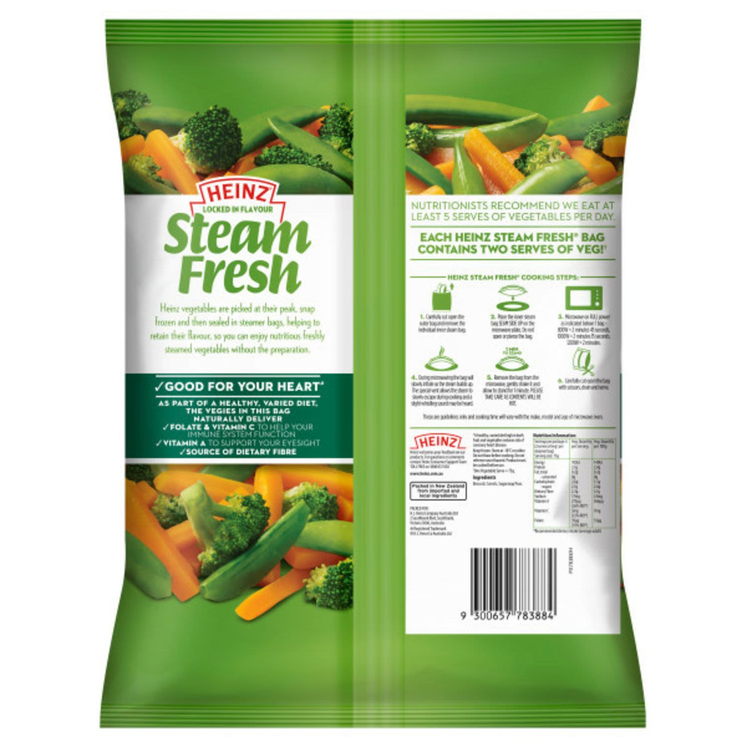 Heinz Steam Fresh Broccoli Carrot Snap Pea, 450 Gram