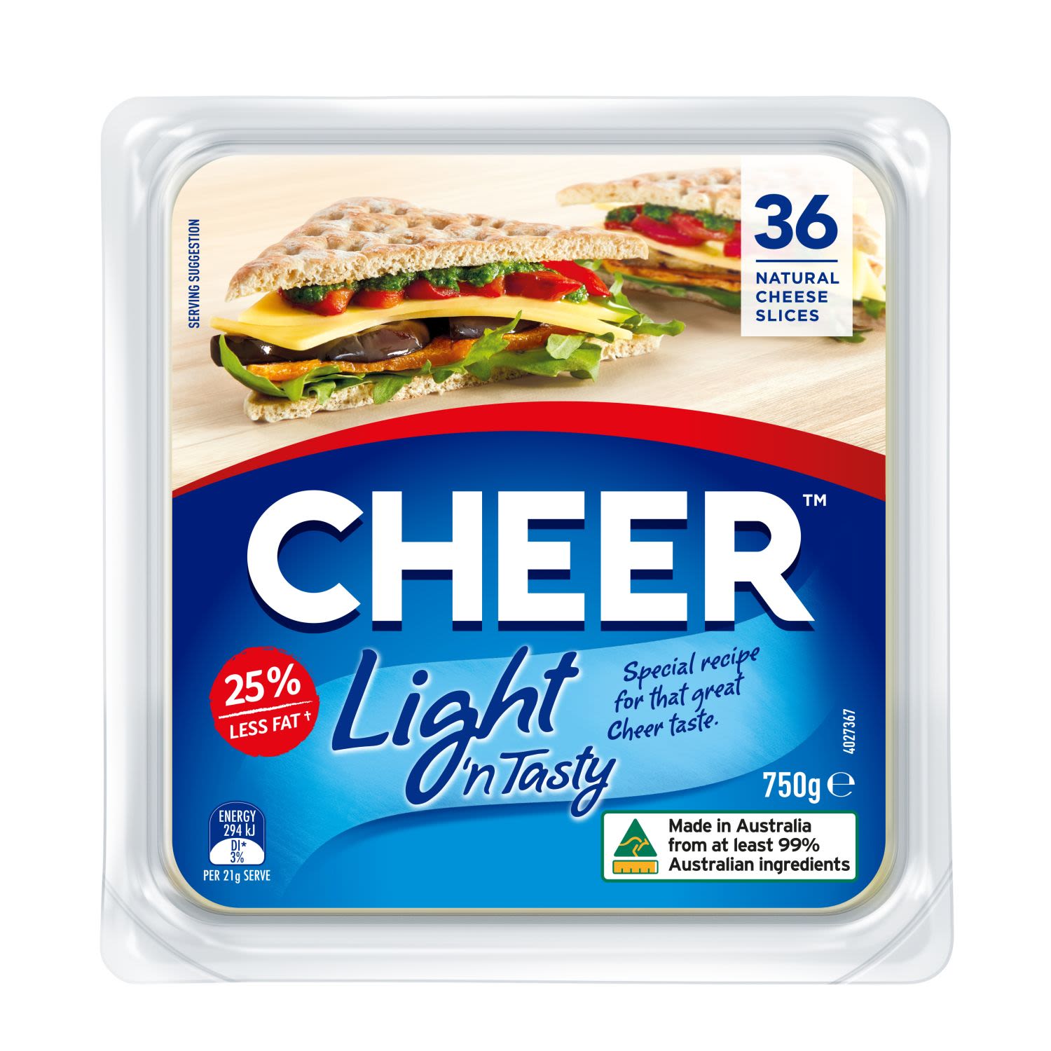 Cheer Cheese Light & Tasty Slices, 750 Gram