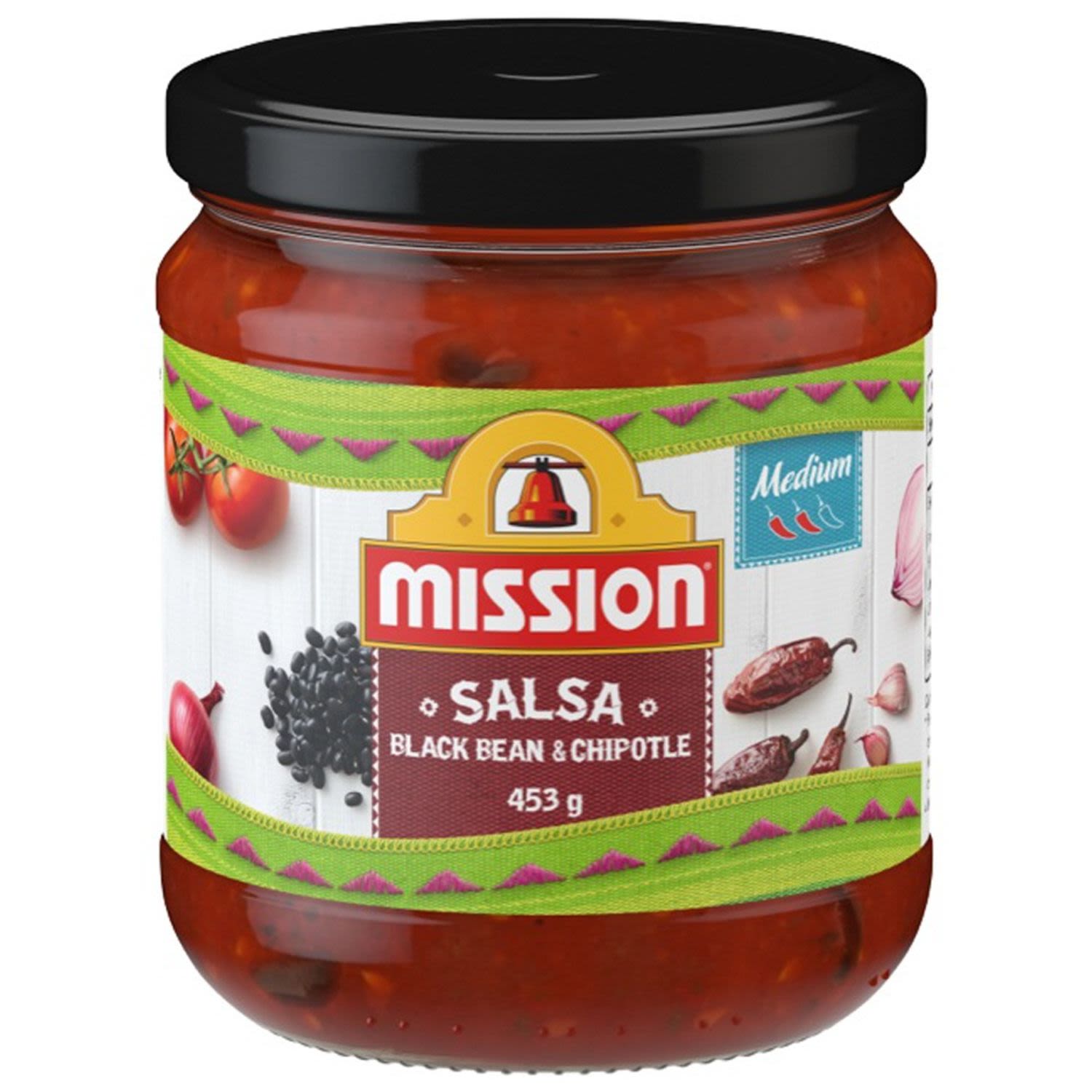 Mission Black Bean & Chipotle Salsa, 453 Gram