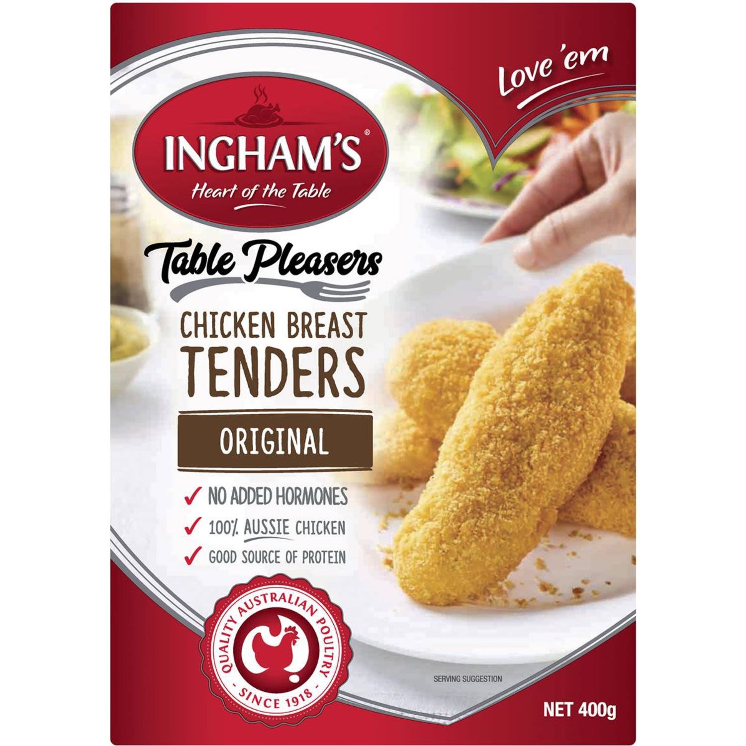 Ingham's Frozen Chicken Breast Tenders Original, 400 Gram
