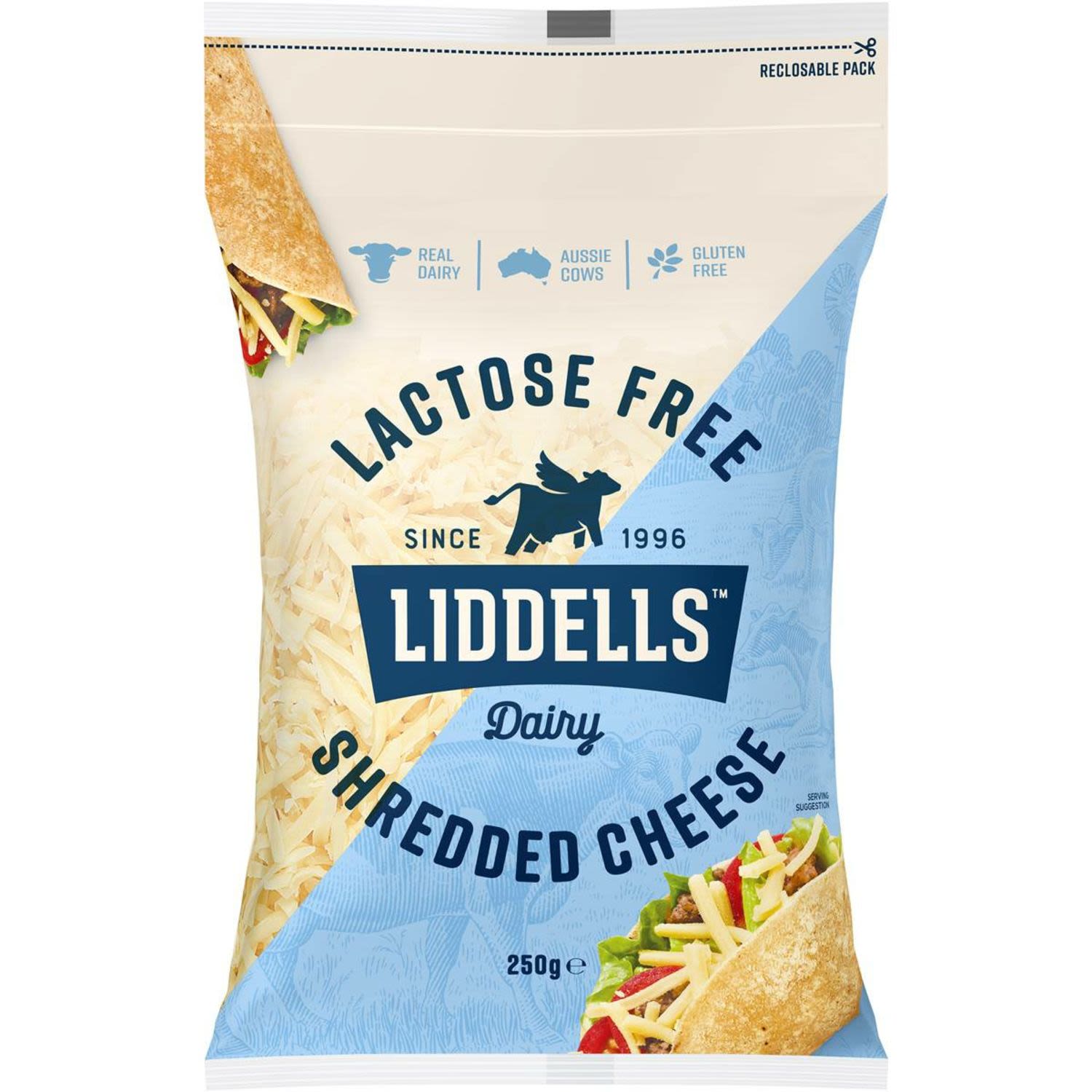Liddells Lactose Free Shredded Cheese, 250 Gram