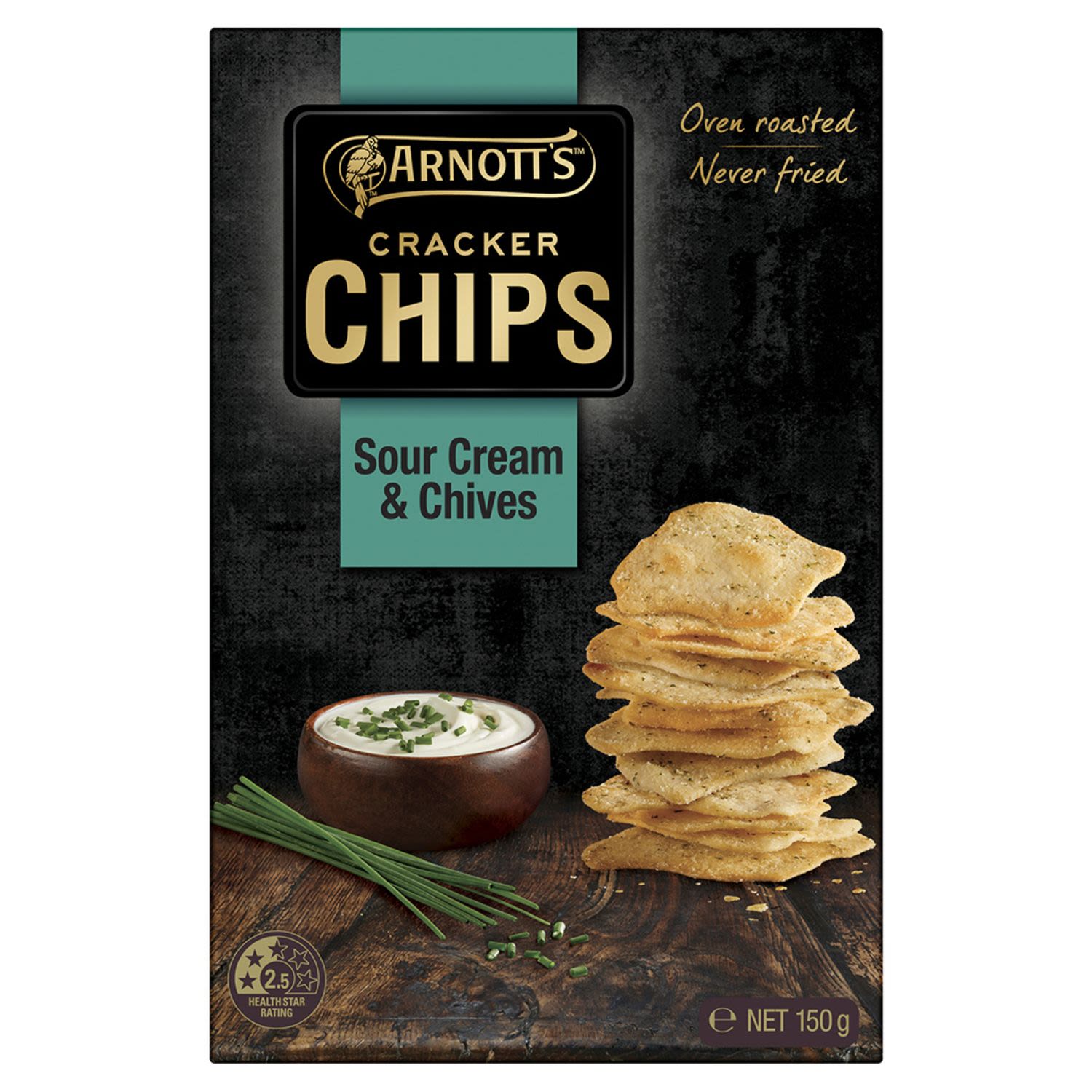 Arnott's Cracker Chips Sour Cream & Chives, 150 Gram