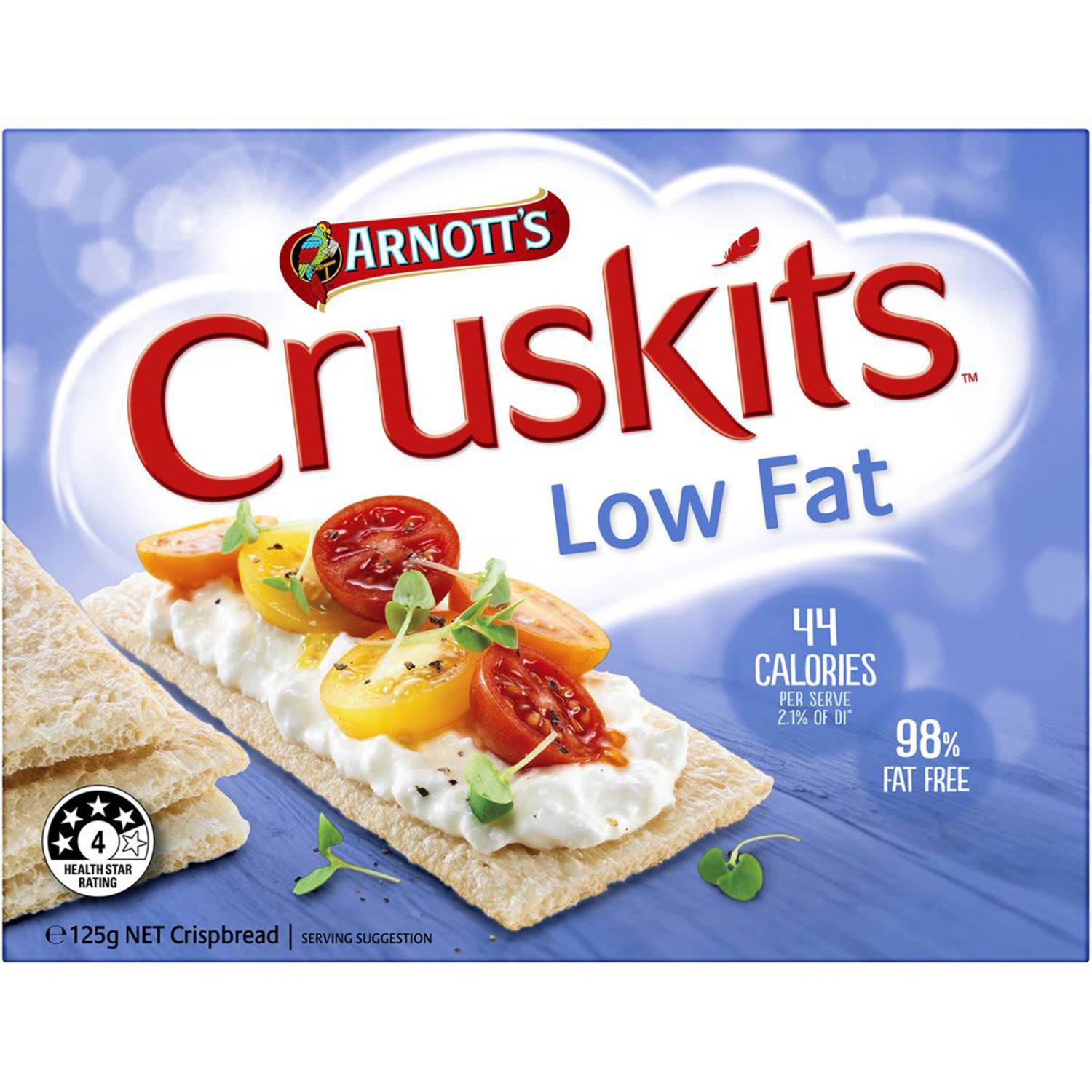 Arnott's Cruskits Crispbread Low Fat, 125 Gram