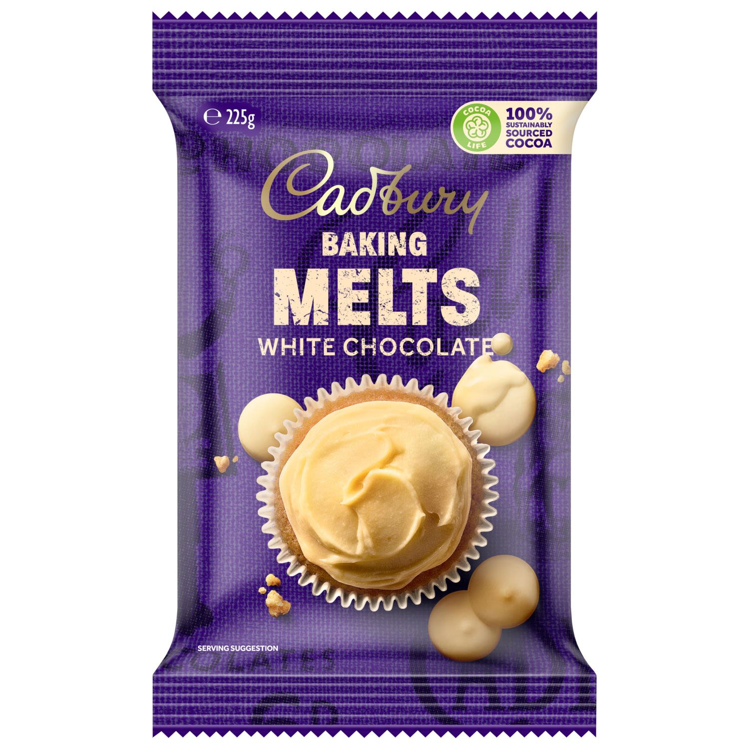 Cadbury Baking White Chocolate Melts, 225 Gram
