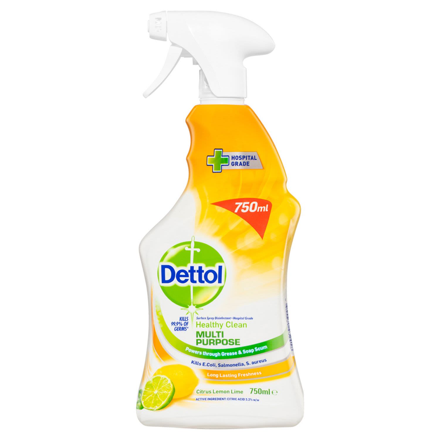Dettol Multipurpose Healthy Clean Surface Spray Citrus Lemon Lime, 750 Millilitre
