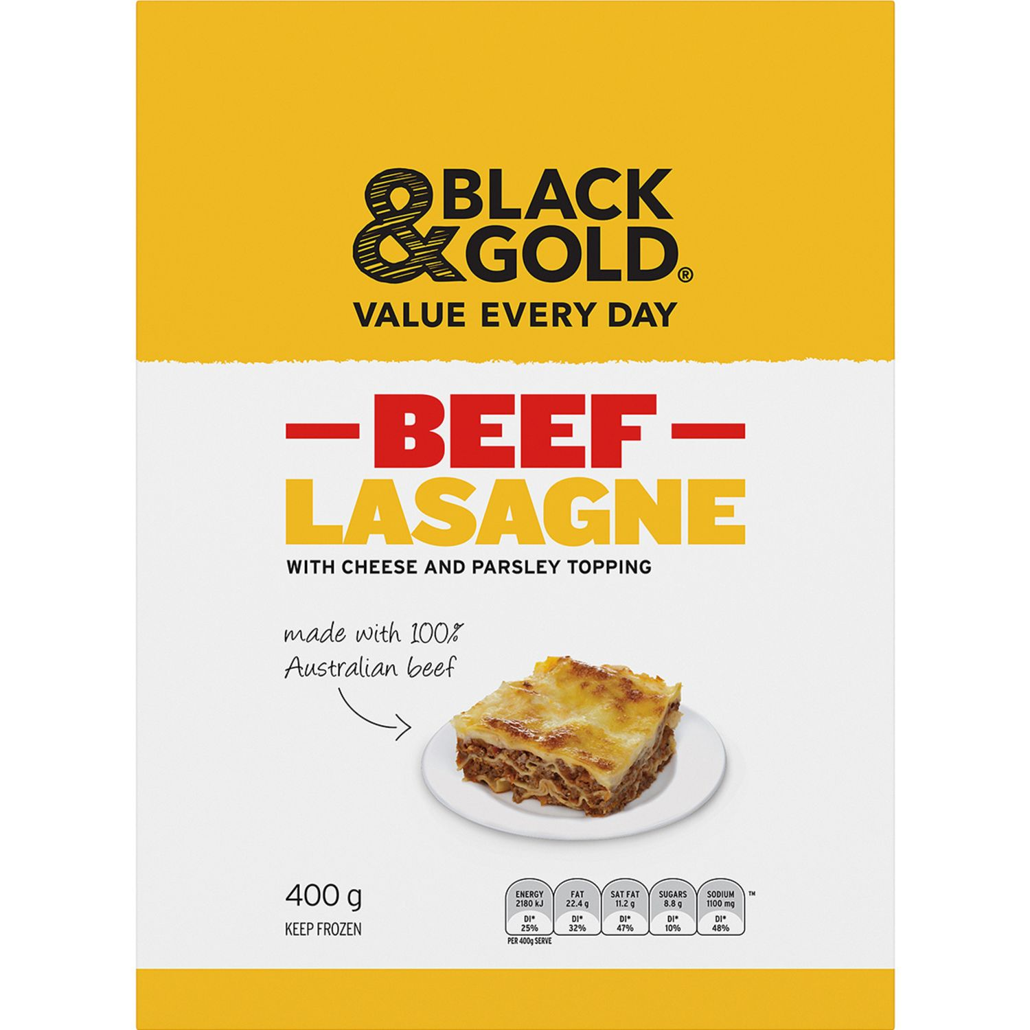 Black & Gold Lasagna, 400 Gram
