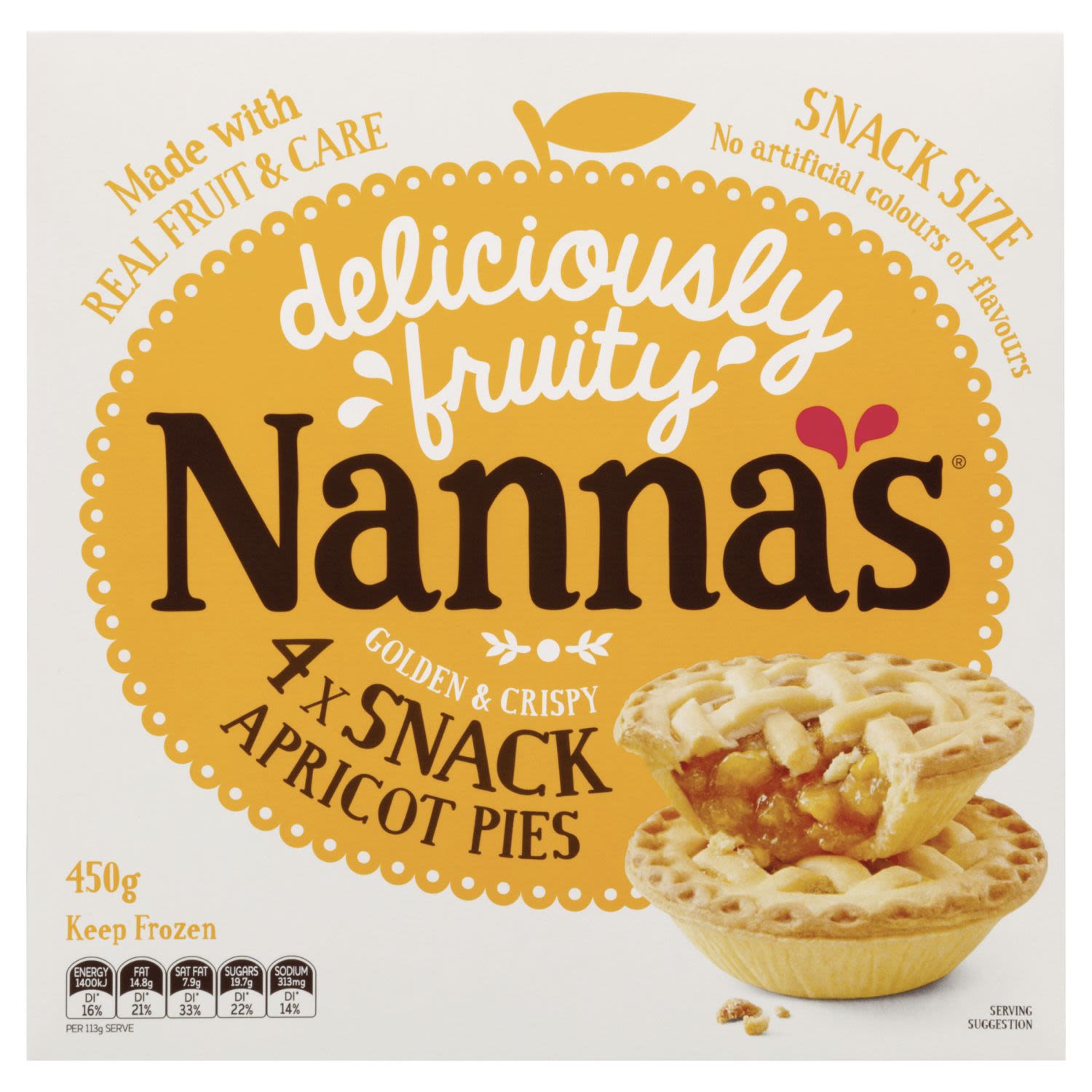 Nanna's Snack Apricot Pies, 4 Each