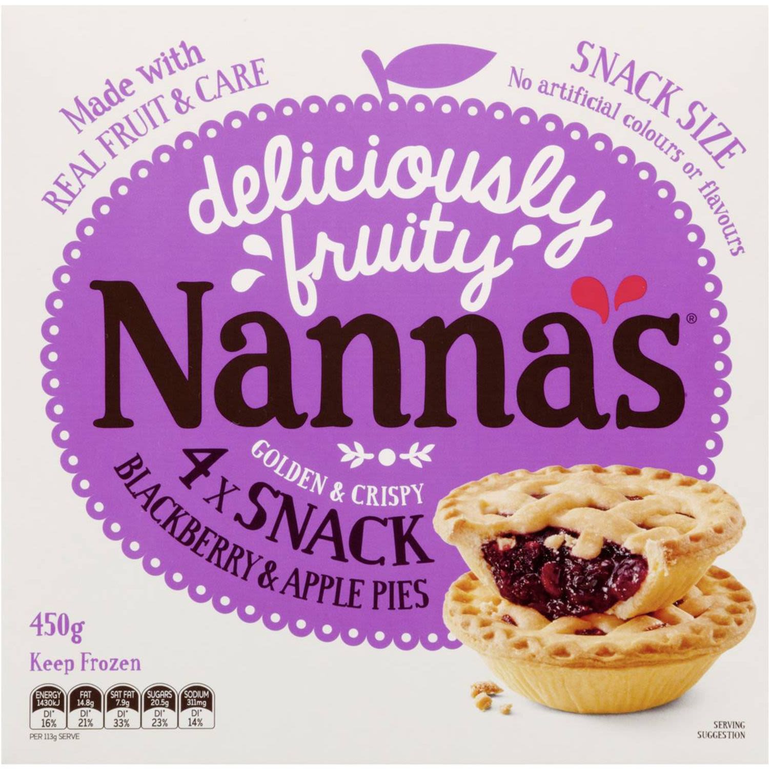 Nanna's Snack Blackberry & Apple Pies, 4 Each