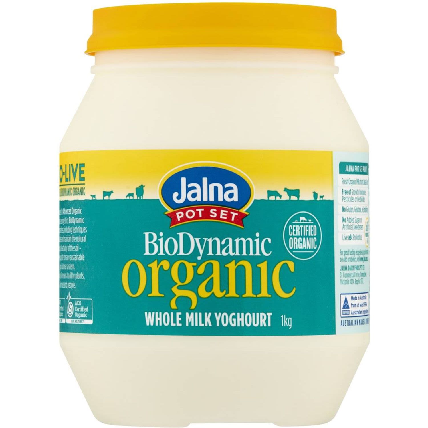 Jalna Biodynamic Organic Whole Milk Yoghurt, 500 Gram
