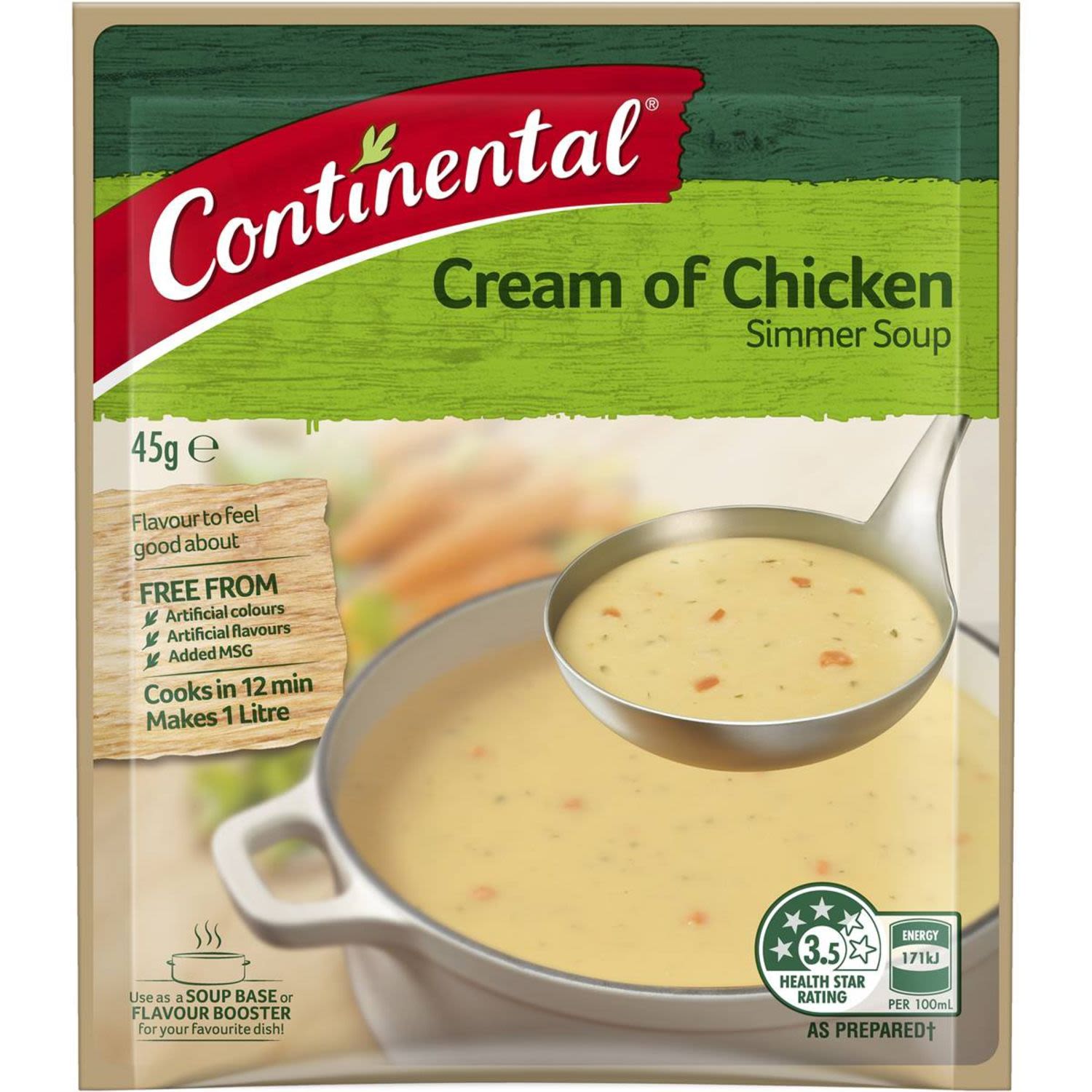 Continental Simmer Soup Cream Of Chicken, 45 Gram