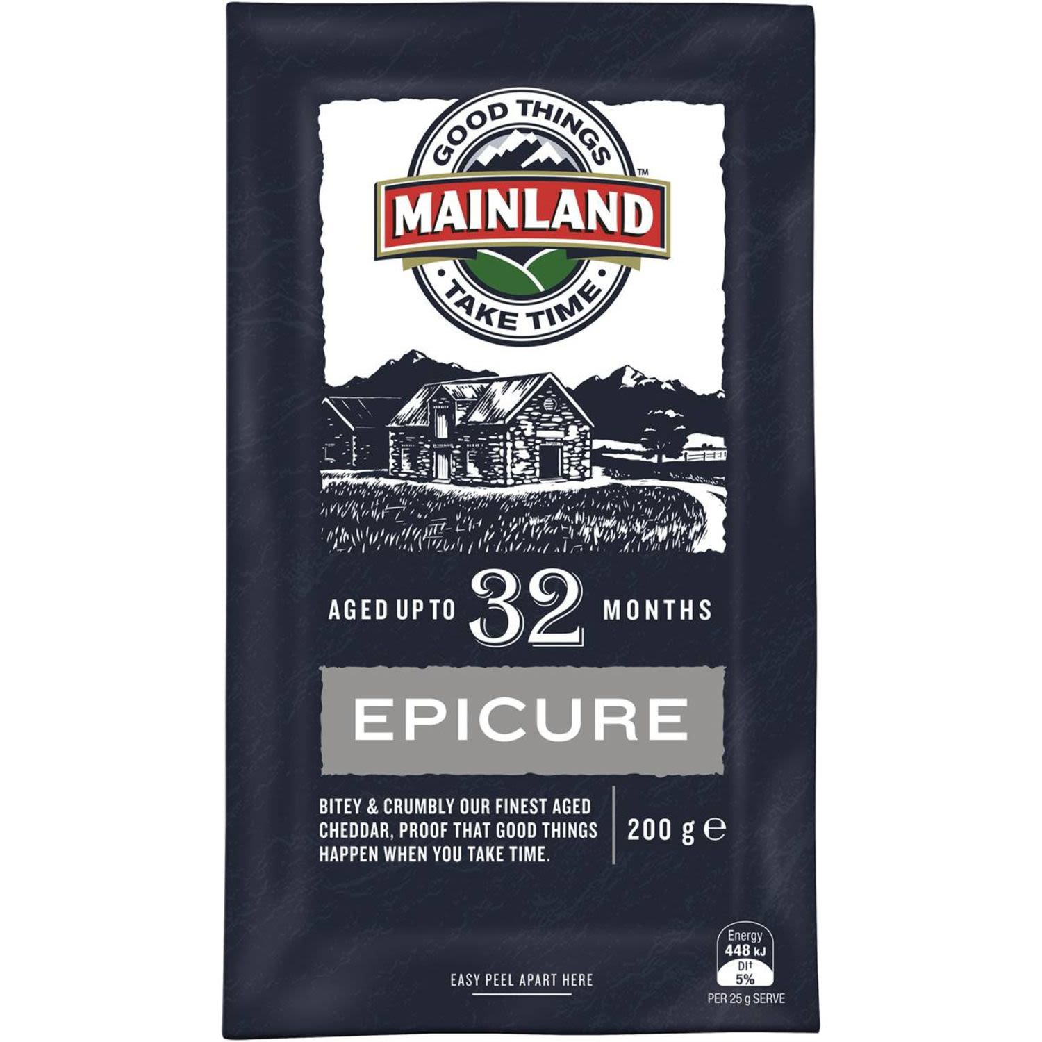 Mainland Epicure Cheddar Cheese Block, 200 Gram