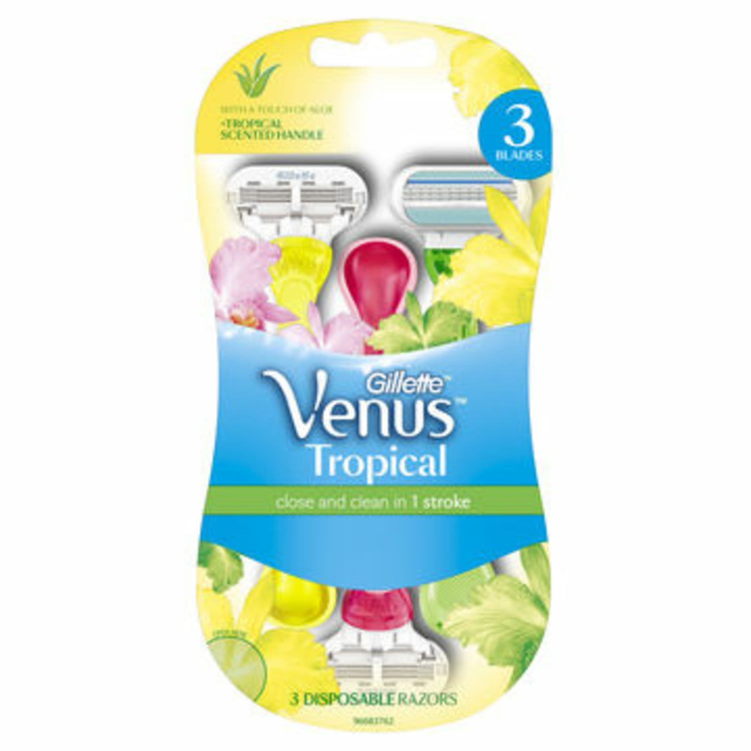 Gillette Venus Tropical Women's Disposable Razor, 3 Each