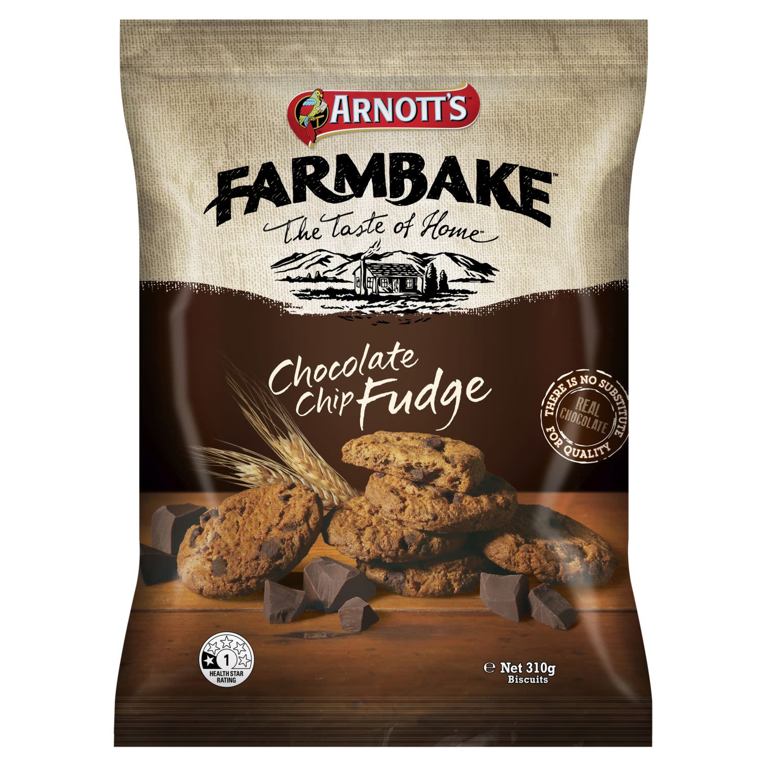 Arnott's Farmbake Cookies Chocolate Chip Fudge, 310 Gram