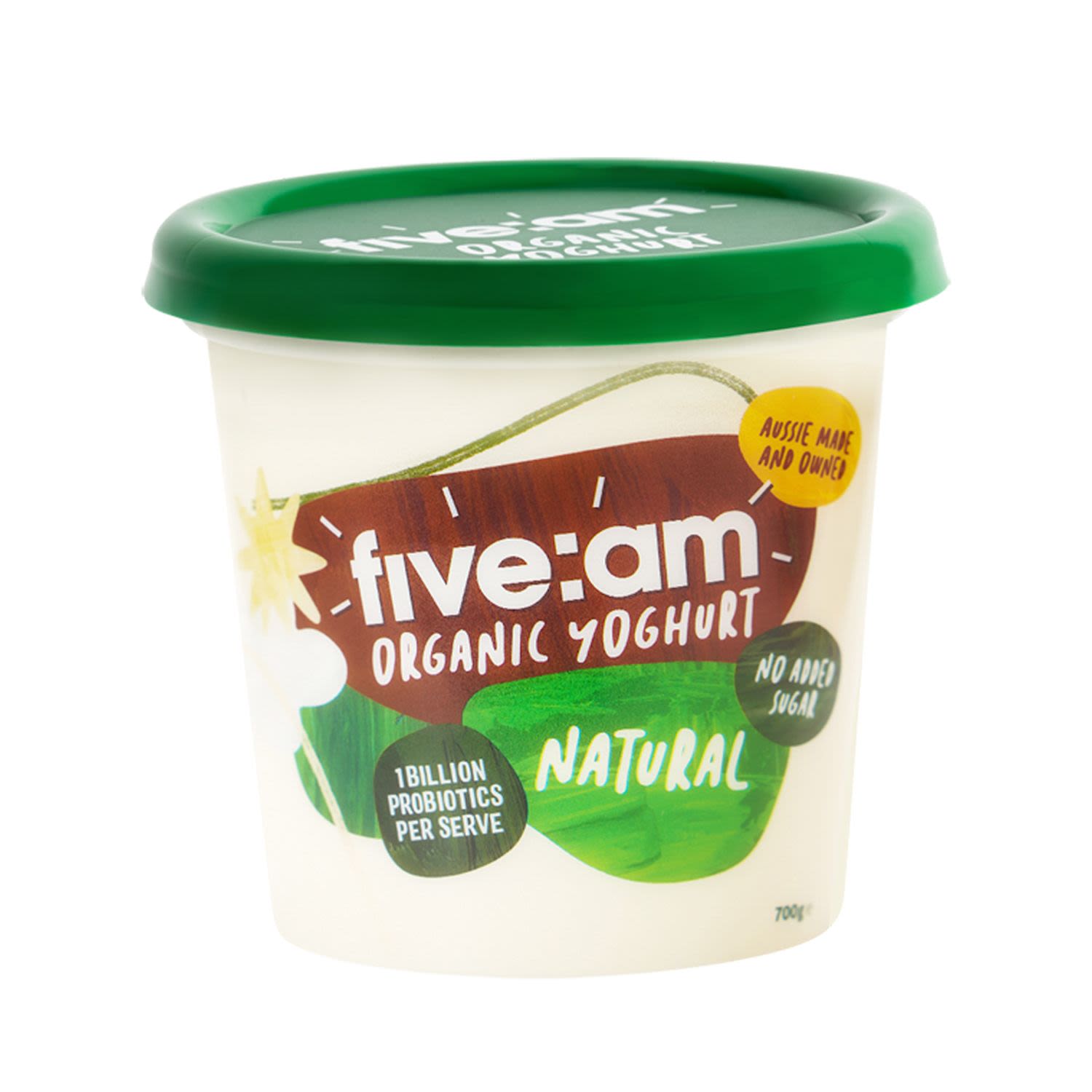 five:am Organic Natural Yoghurt, 700 Gram