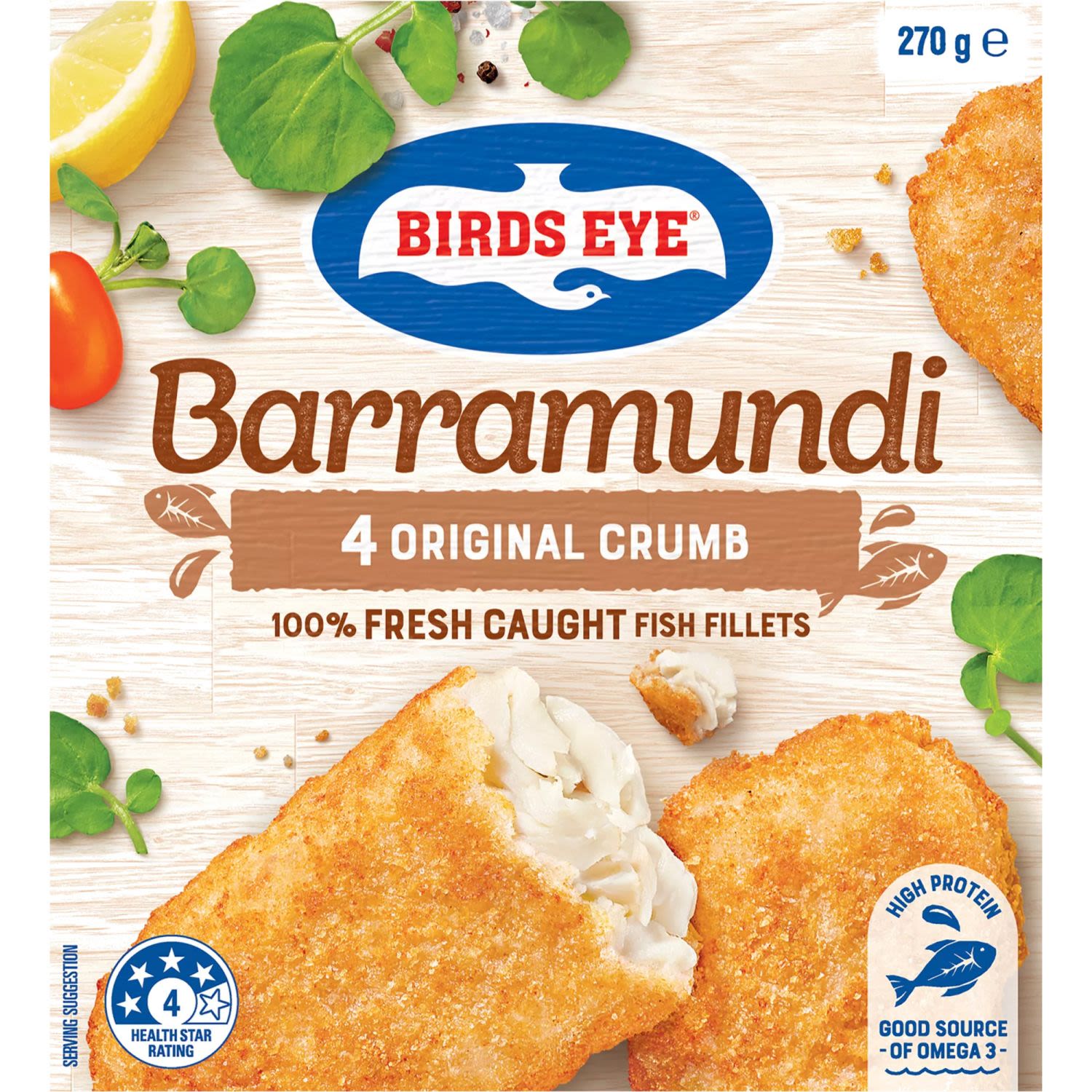 Birds Eye Fresh Caught Barramundi Original Crumb, 270 Gram