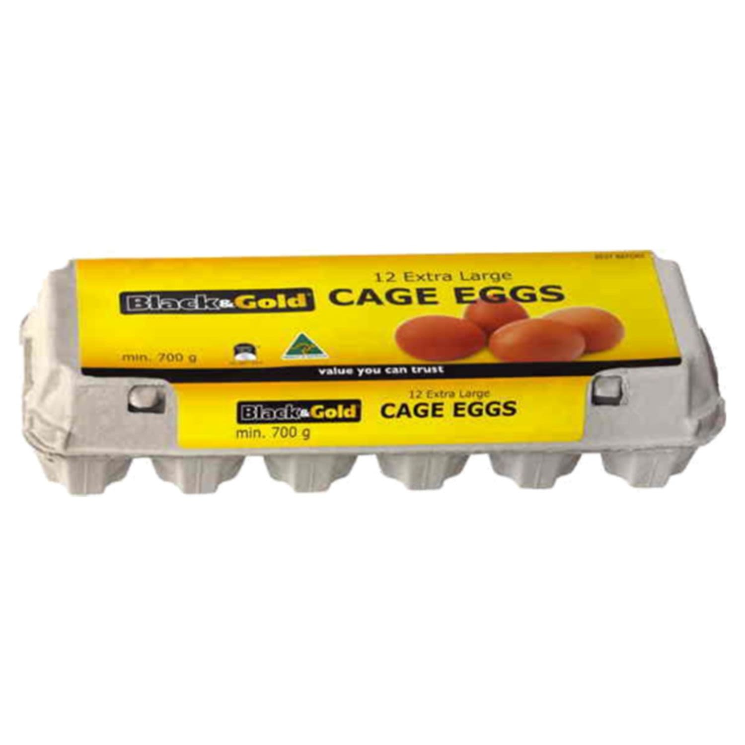 Black & Gold X-Large Caged Eggs, 12 Each