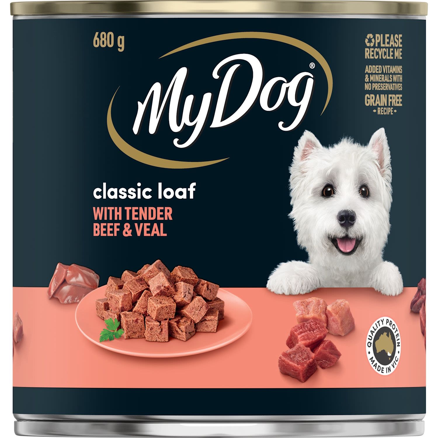 My Dog Beef And Veal Loaf Classics Wet Dog Food Can