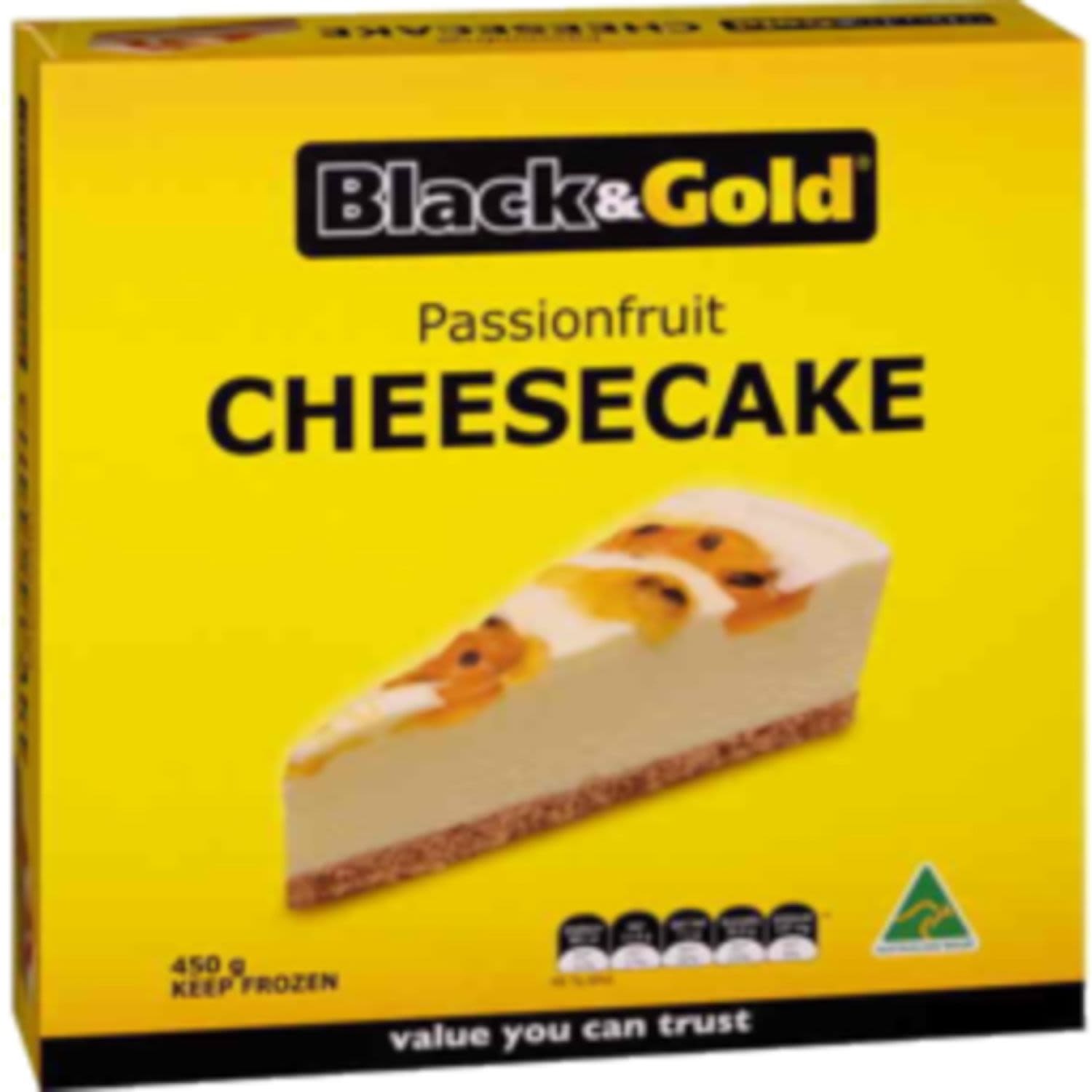 Black & Gold Passion Fruit Cheesecake, 450 Gram