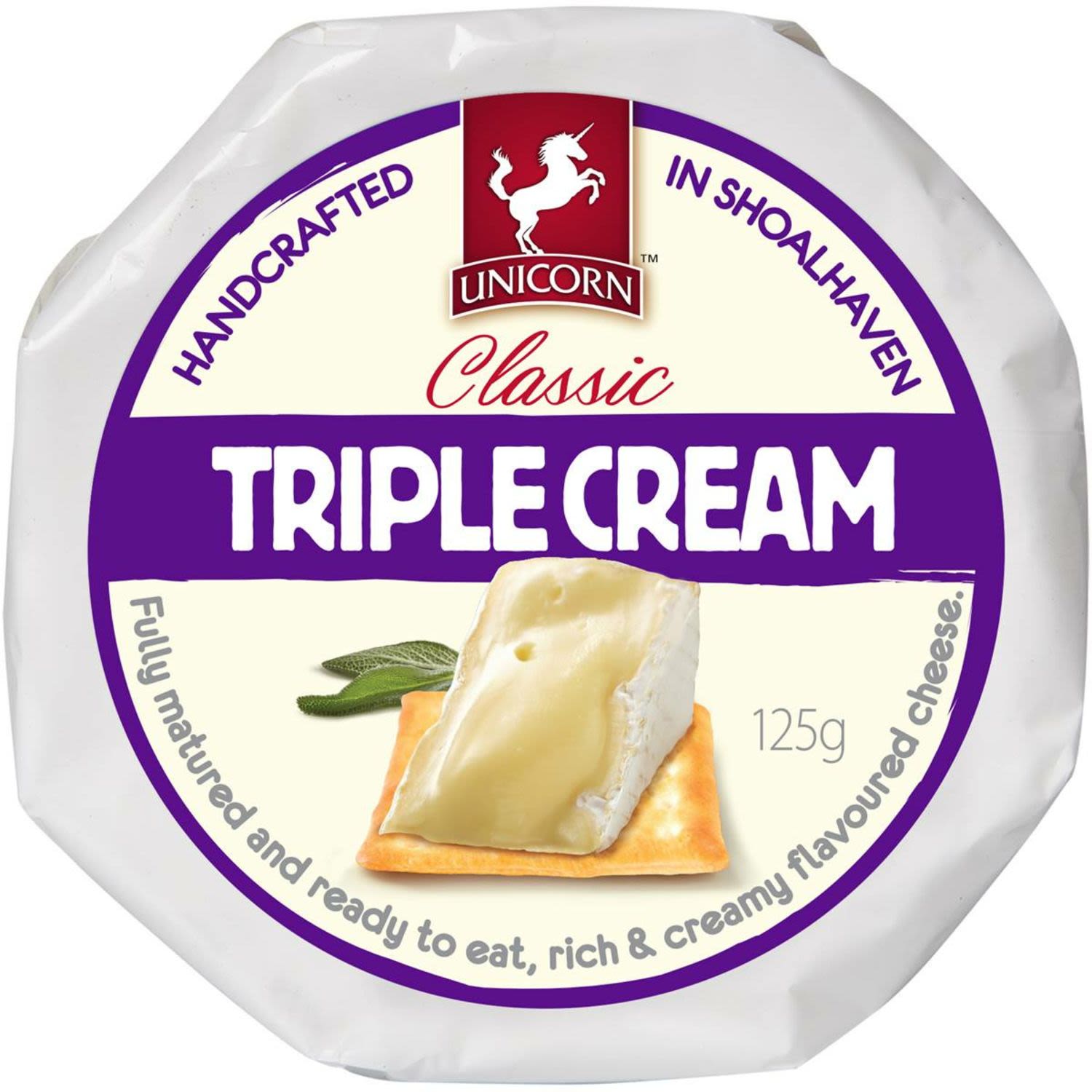 Unicorn Triple Cream Brie Cheese, 125 Gram