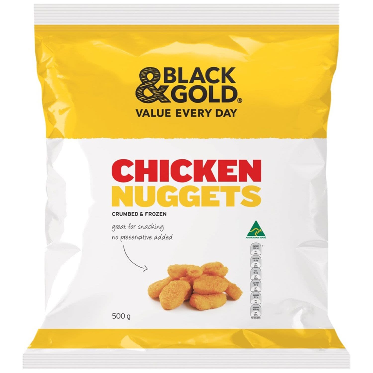 Black & Gold Chicken Nuggets, 500 Gram