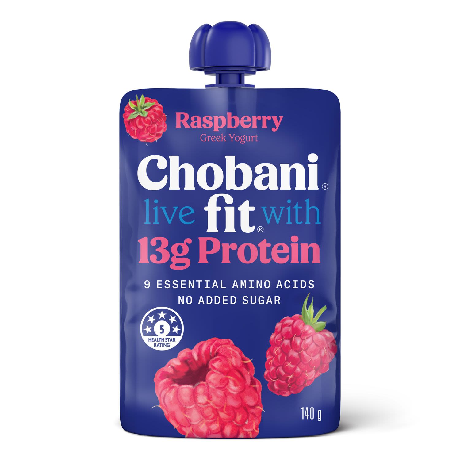 Chobani Yoghurt Fit Raspberry Pouch, 140 Gram