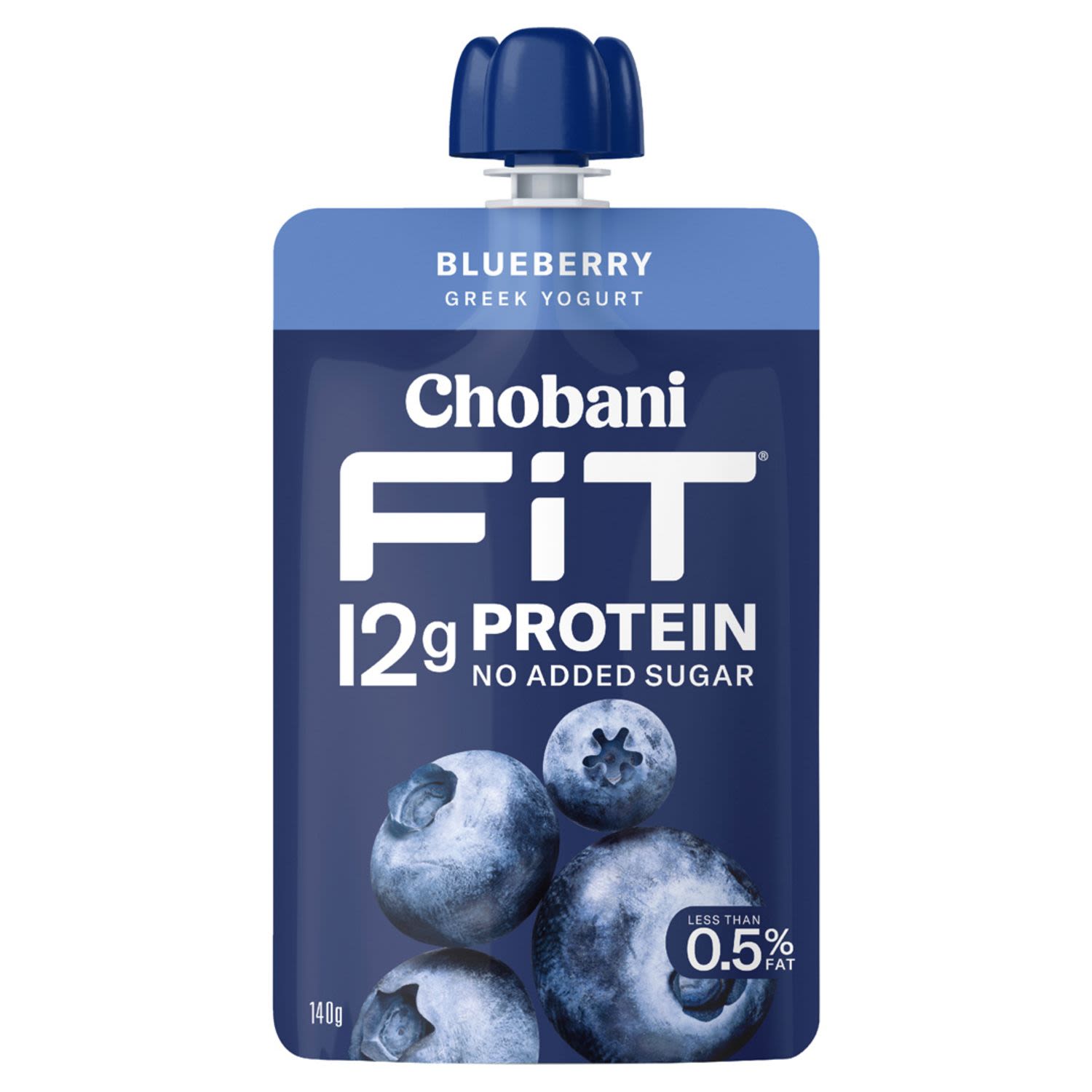 Chobani Yoghurt Fit Blueberry Pouch, 140 Gram