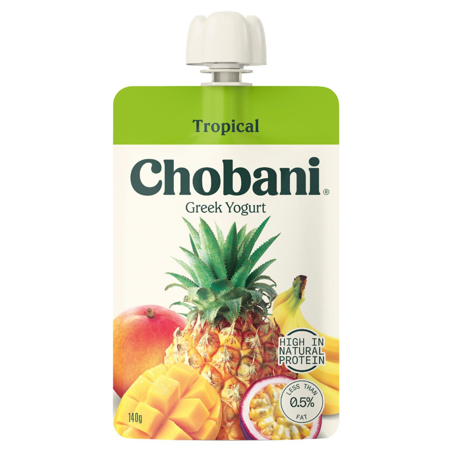 Chobani Yoghurt Pouch Tropical, 140 Gram