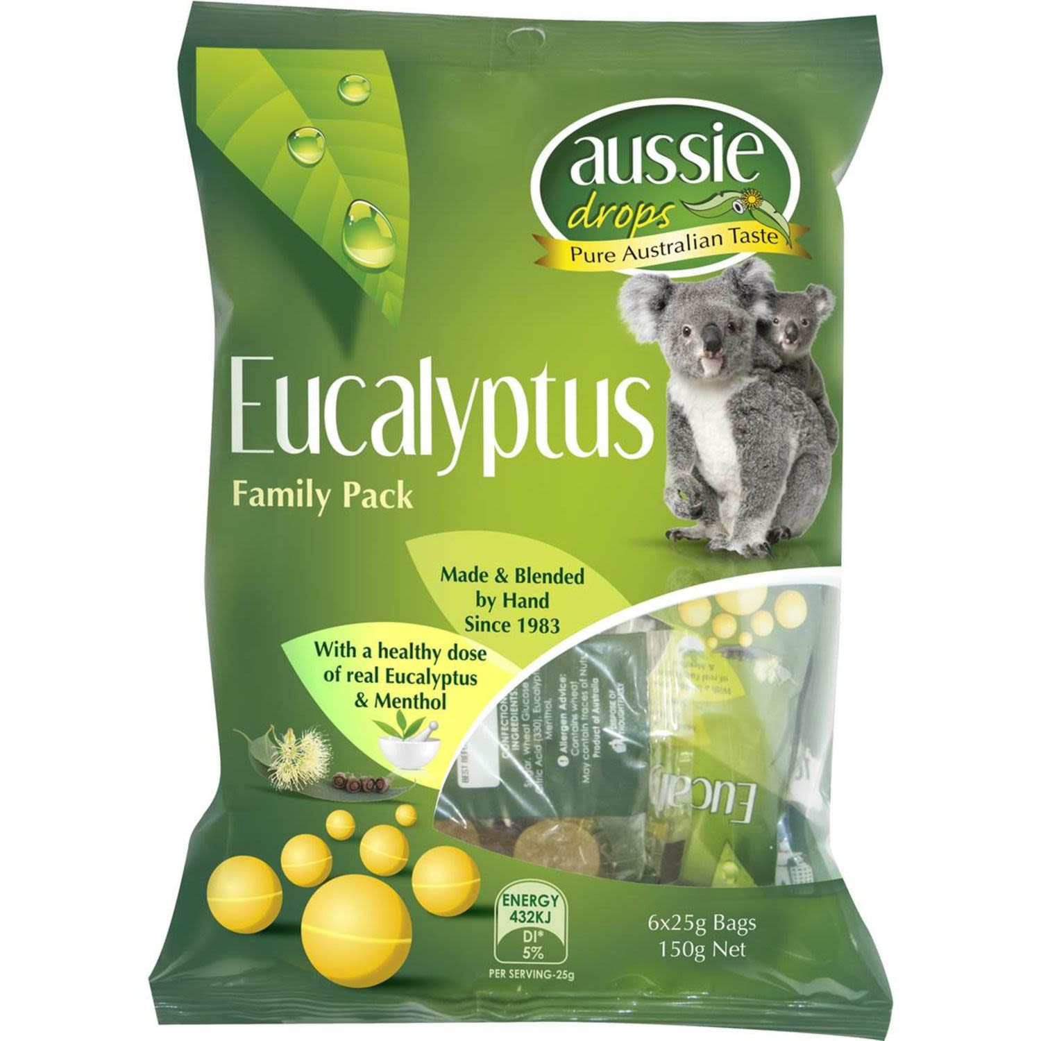 Aussie Drops Eucalyptus, 150 Gram