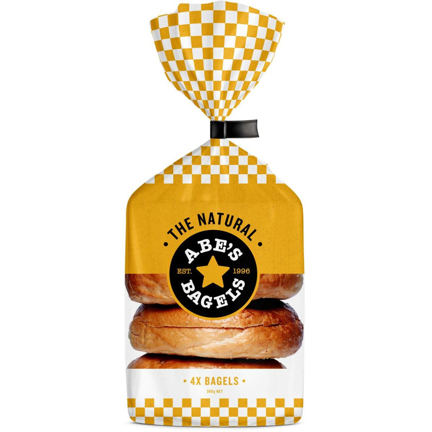 Abes Bagel Natural, 4 Each