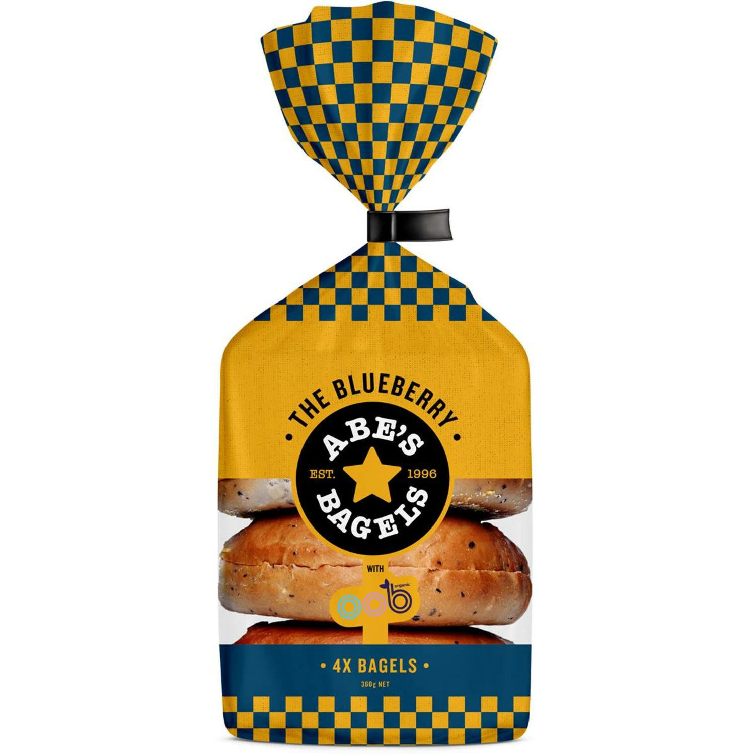 Abes Bagel Blueberry, 4 Each