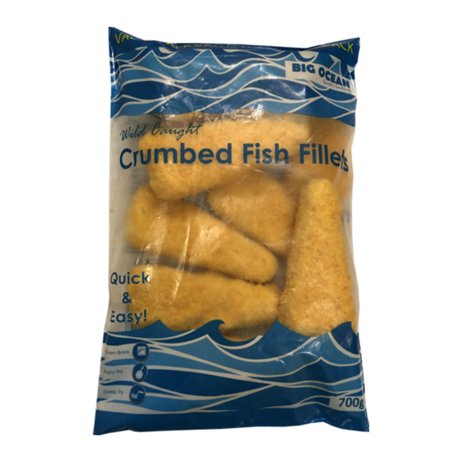 Big Ocean Fish Fillets Crumbed, 700 Gram